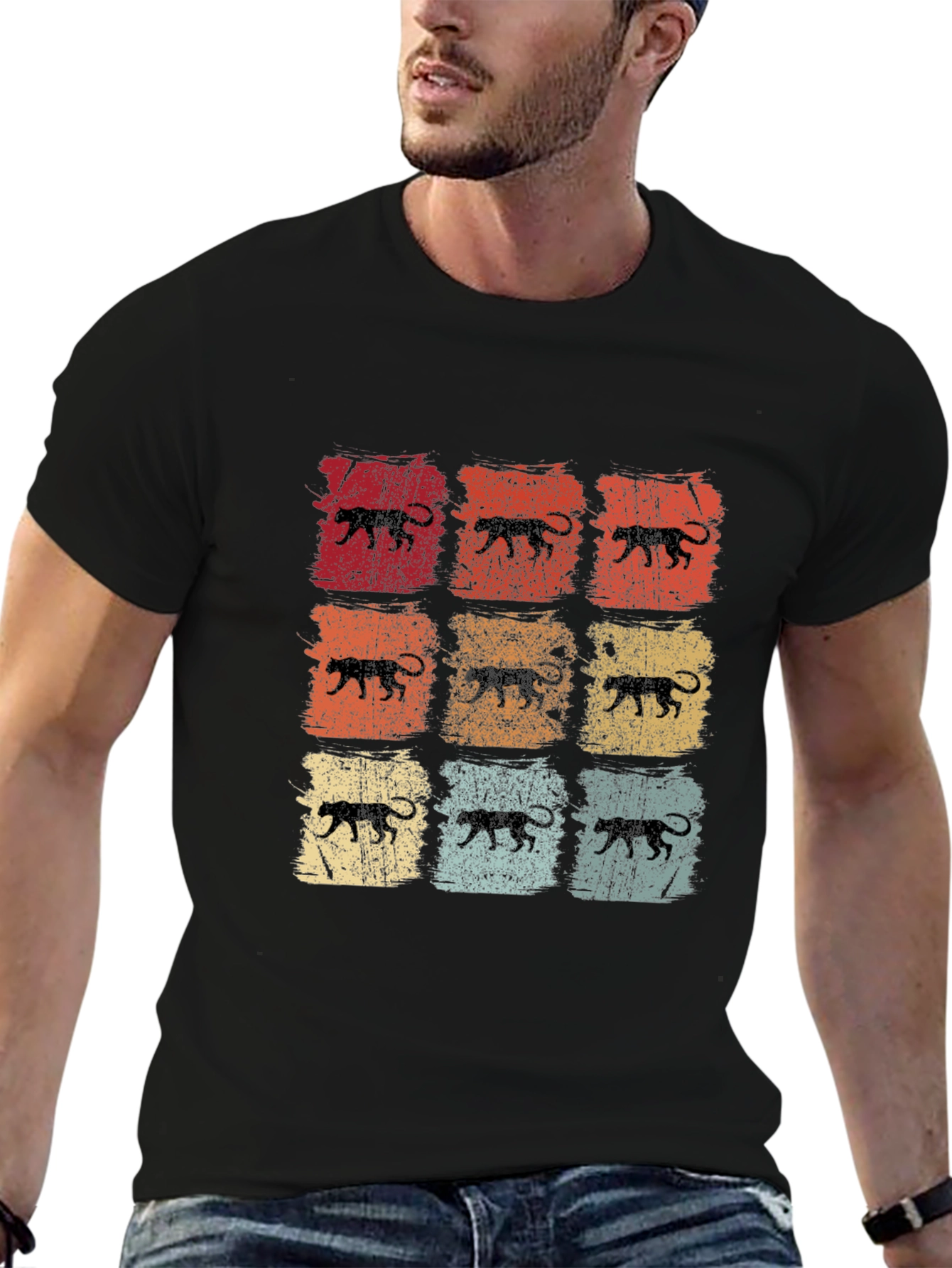 Retro Jaguar Print T-Shirt
