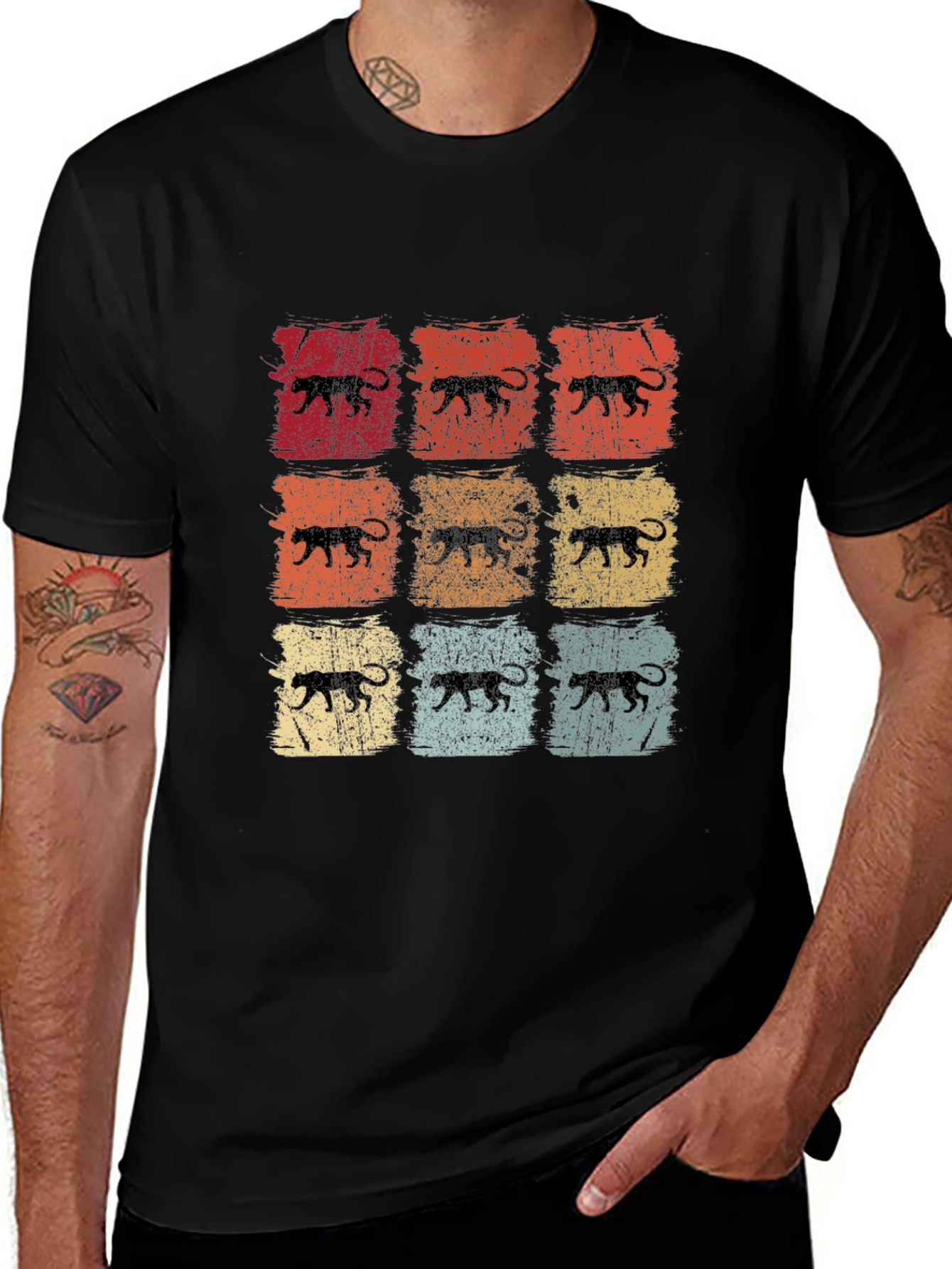 Retro Jaguar Print T-Shirt
