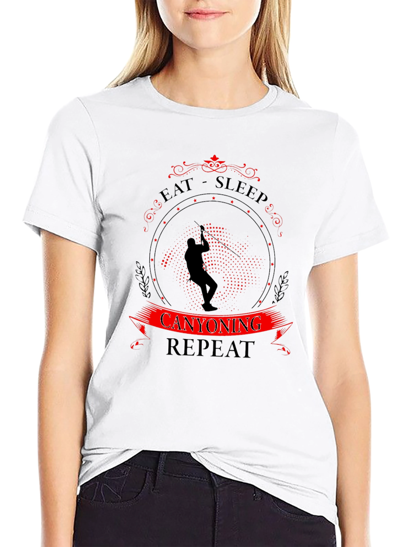 Eat Sleep Canyoning Repeat Black T-Shirt