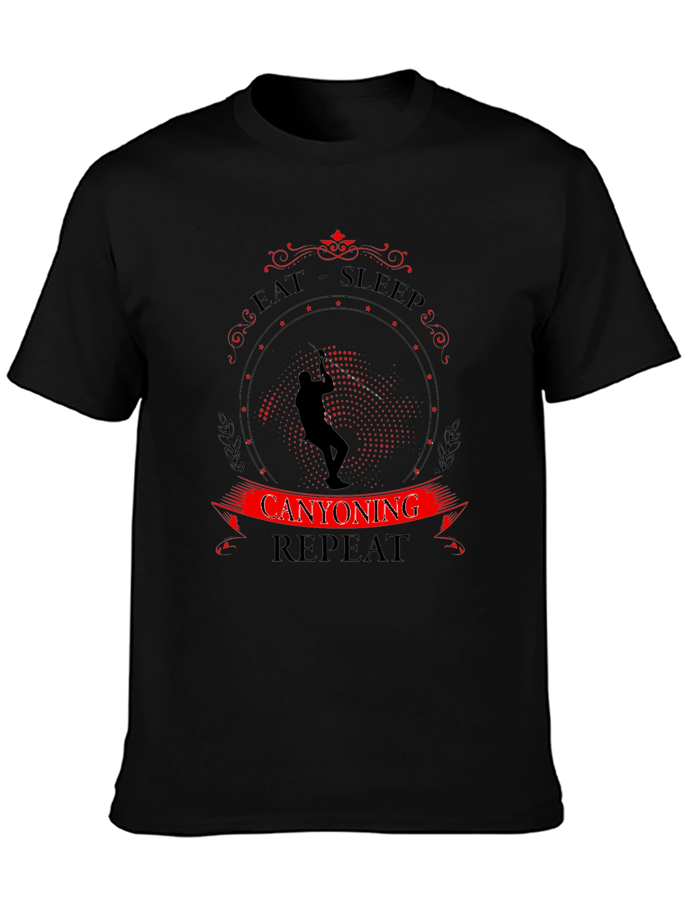 Eat Sleep Canyoning Repeat Black T-Shirt