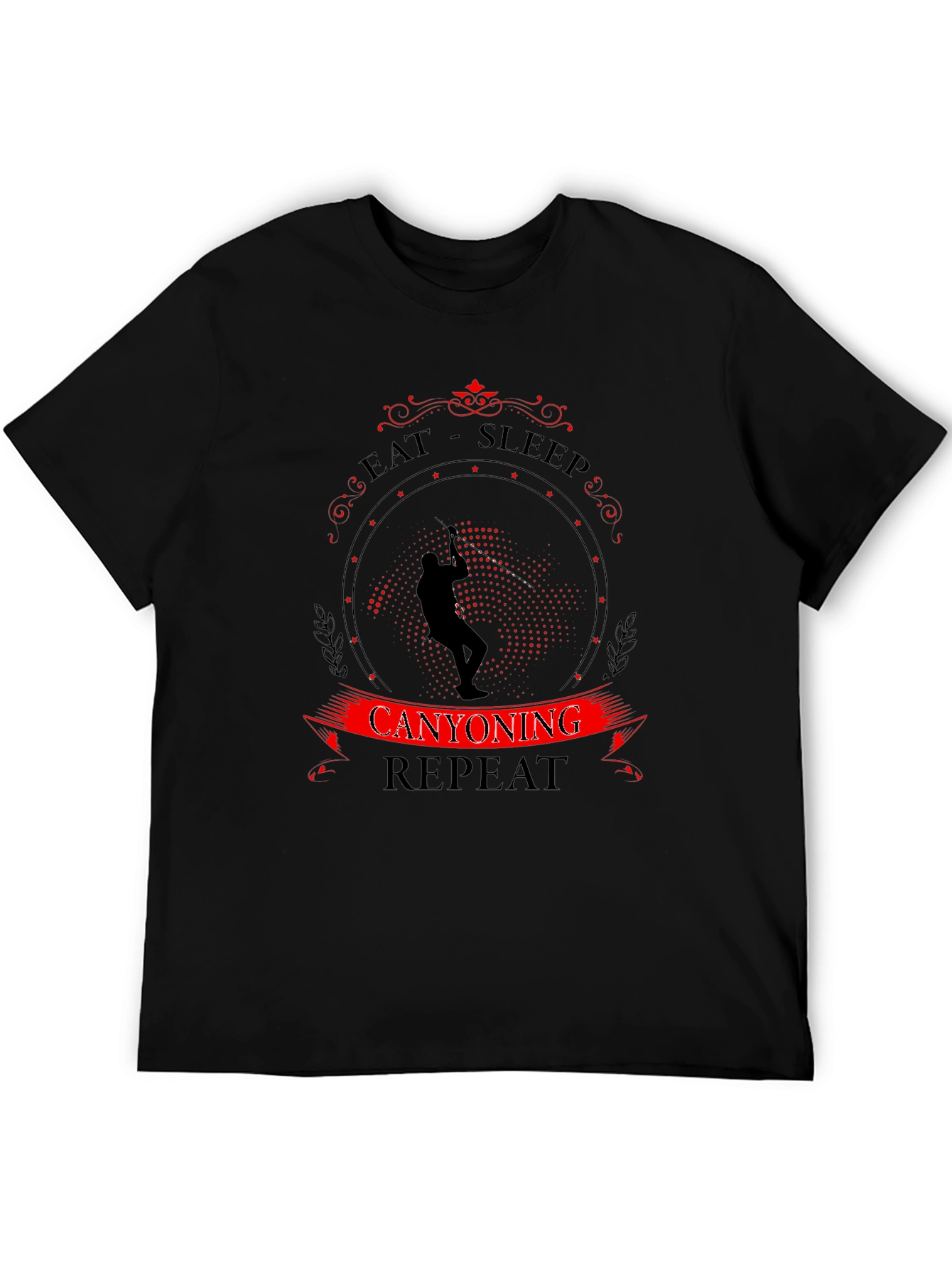Eat Sleep Canyoning Repeat Black T-Shirt