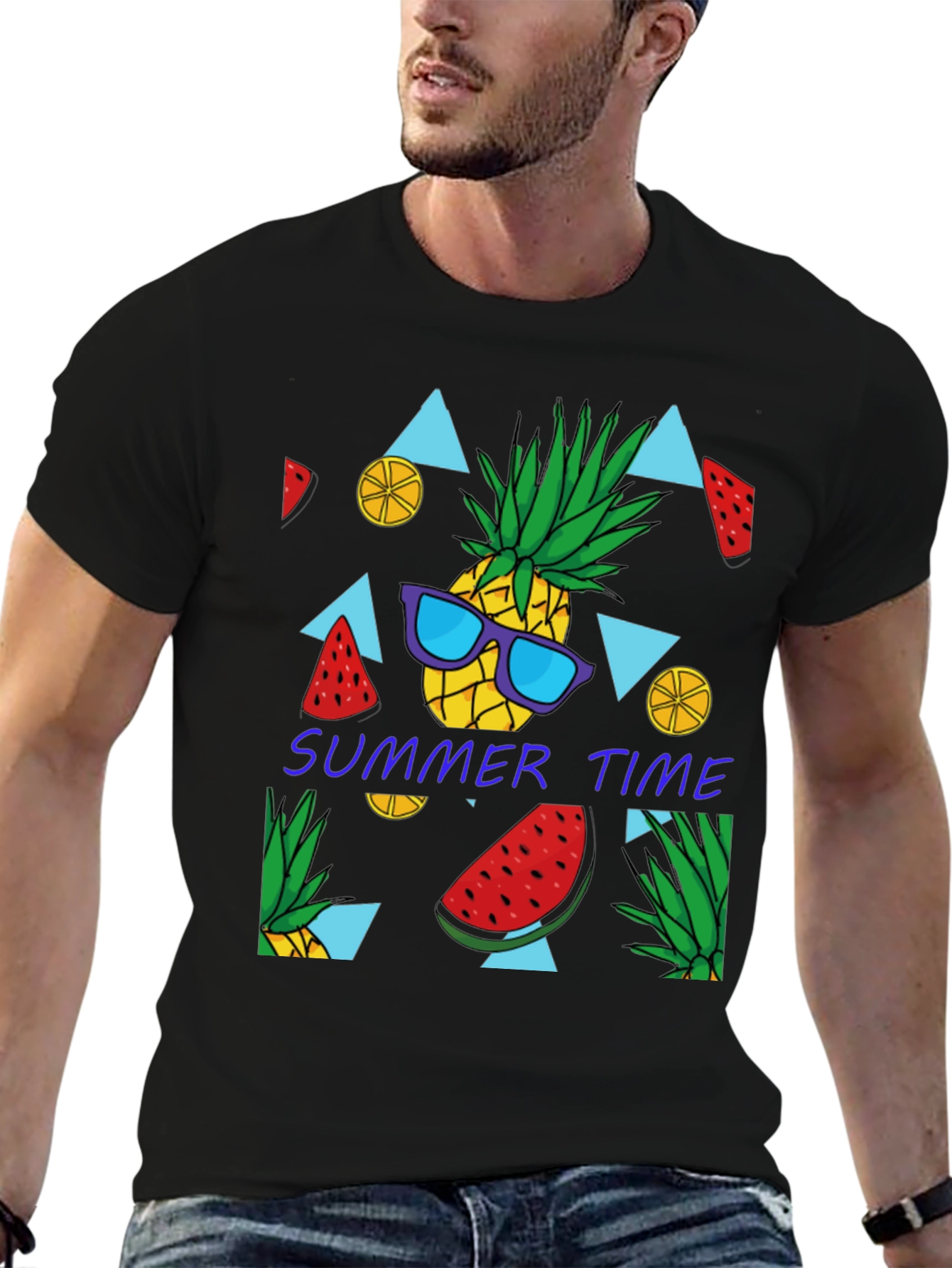 Summer Time Pineapple Graphic T-Shirt