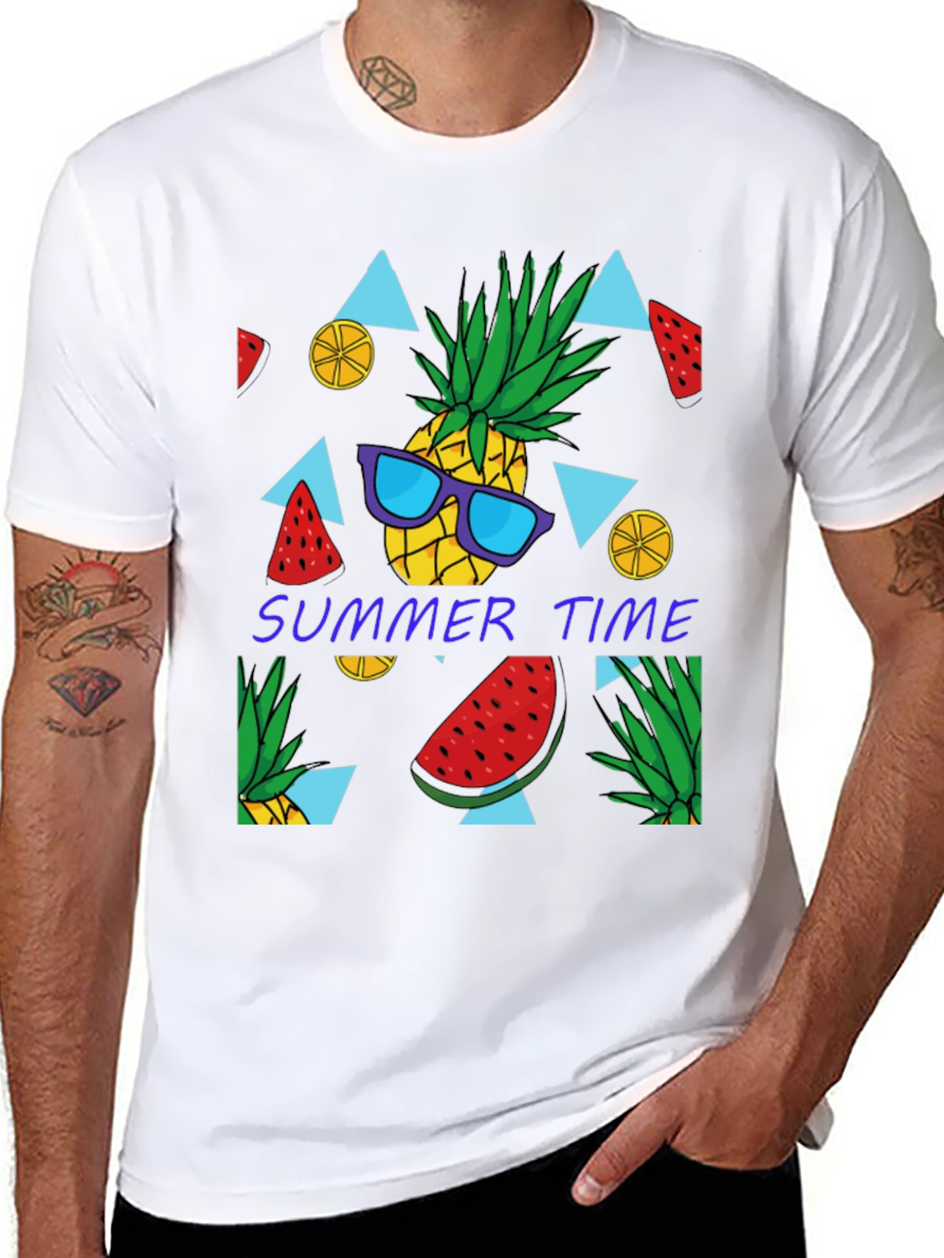 Summer Time Pineapple Graphic T-Shirt