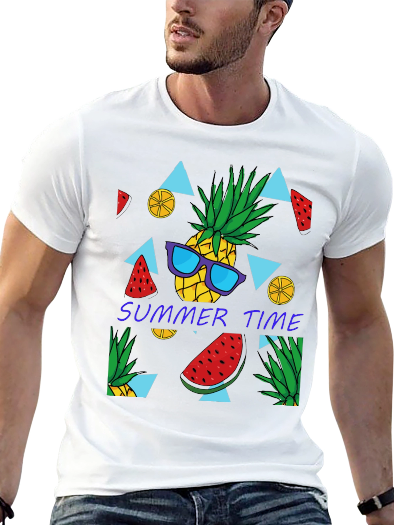 Summer Time Pineapple Graphic T-Shirt