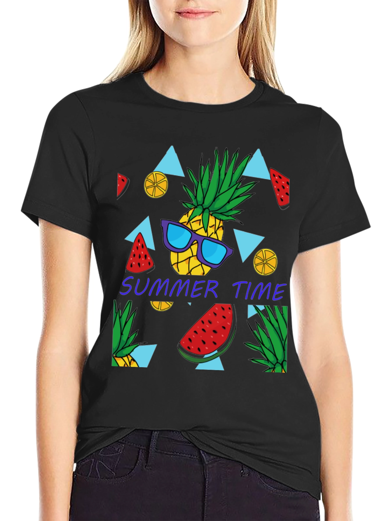 Summer Time Pineapple Graphic T-Shirt