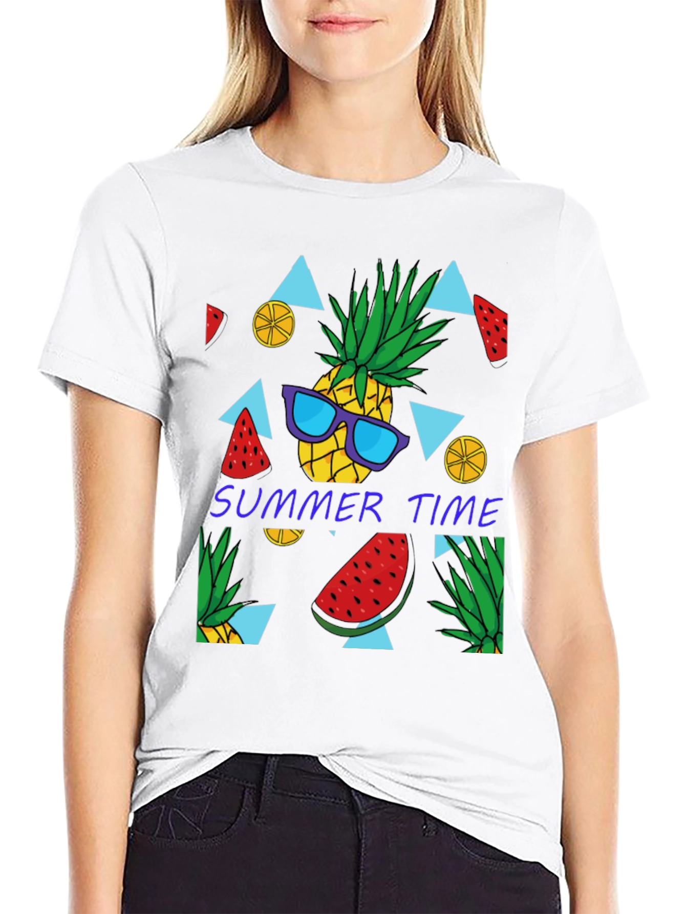 Summer Time Pineapple Graphic T-Shirt