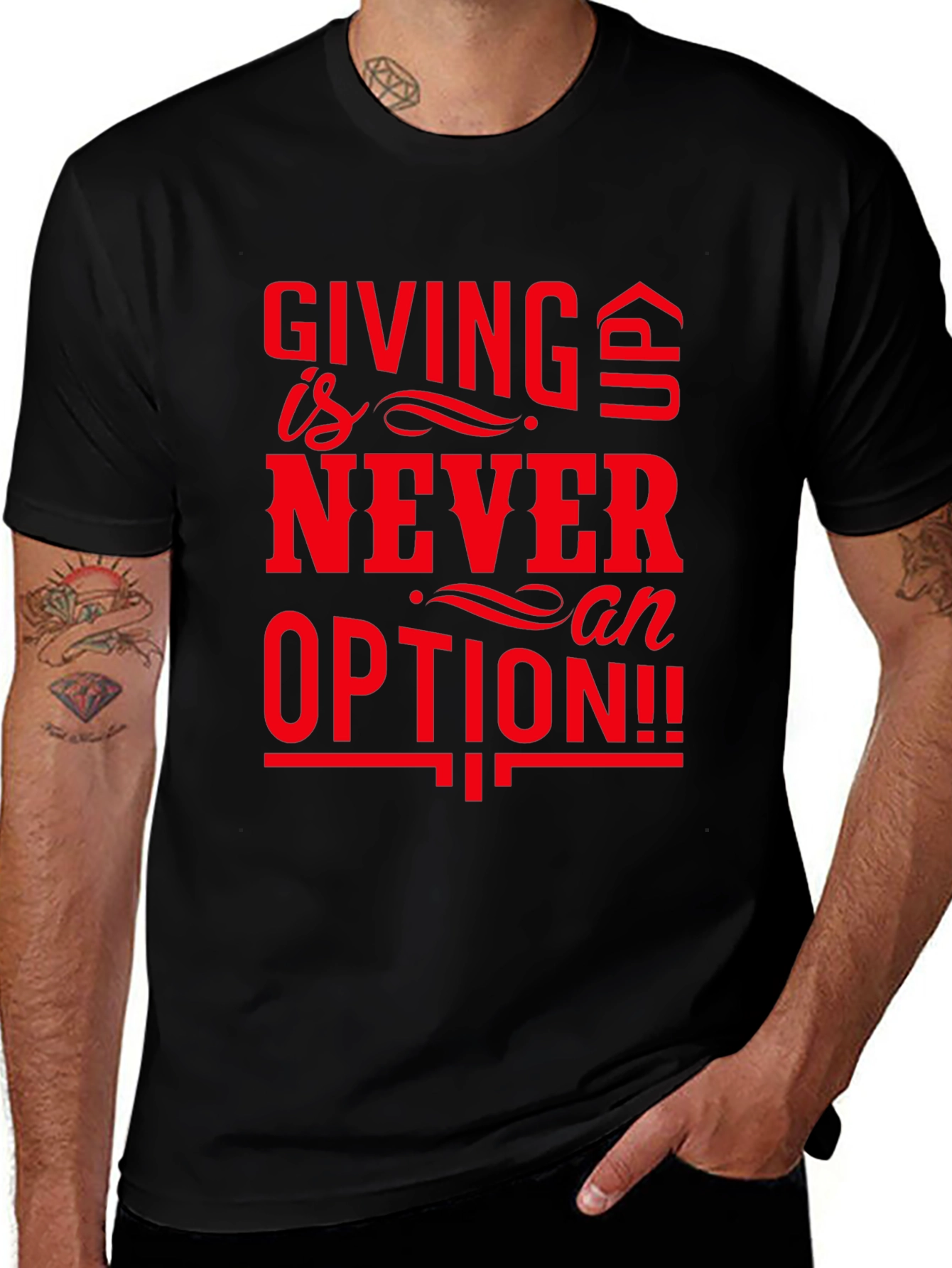 Never an Option T-Shirt: Motivational Graphic Tee