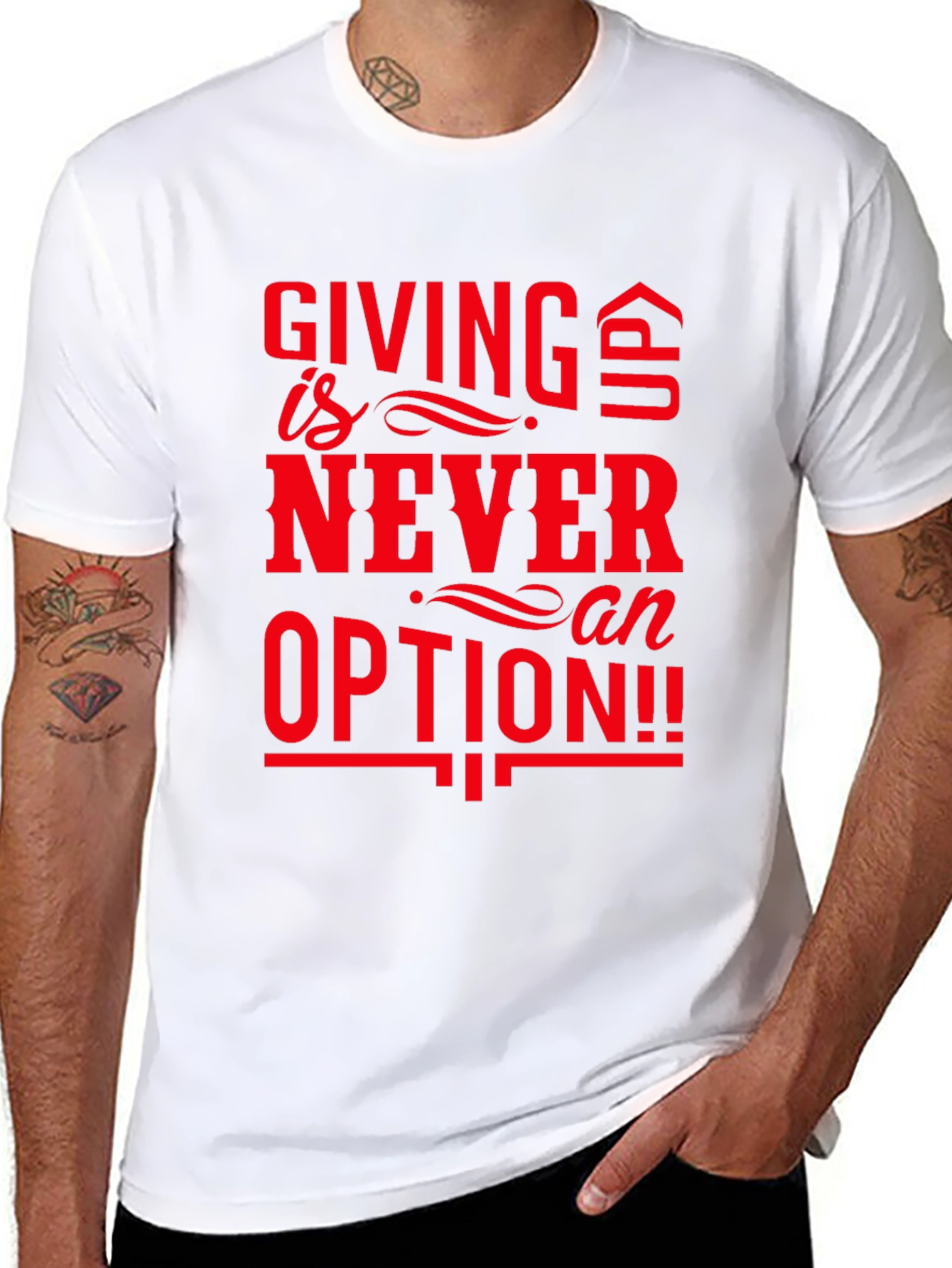 Never an Option T-Shirt: Motivational Graphic Tee