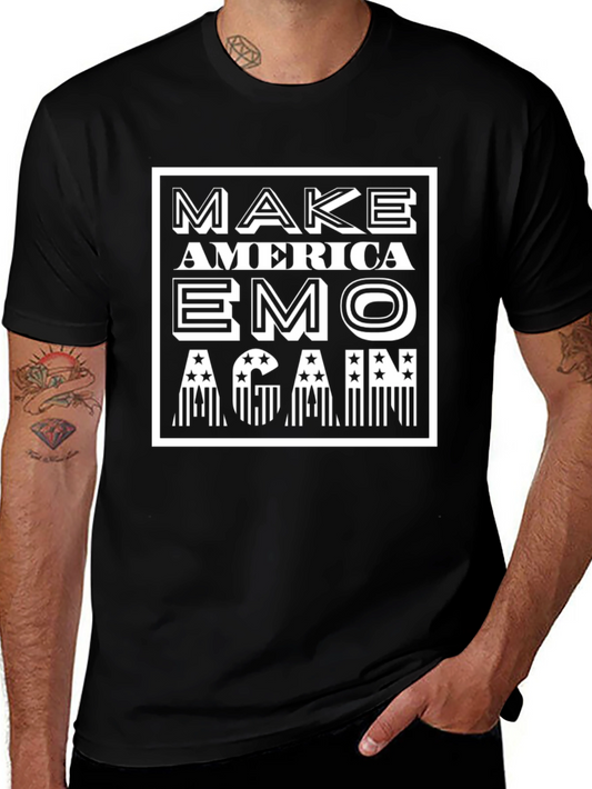 Make America Emo Again Graphic Tee - Black Cotton T-Shirt