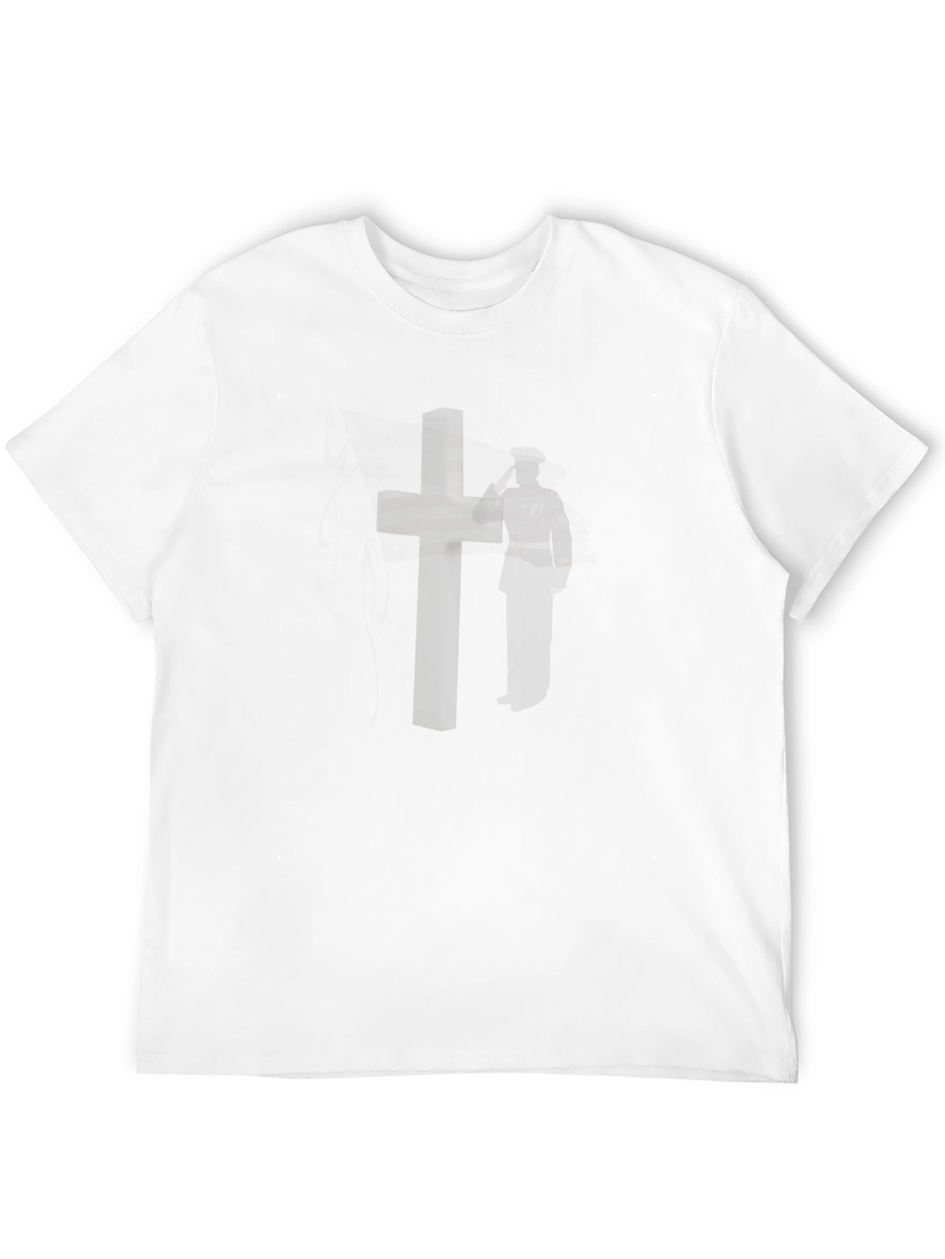 Mens Black Christian Cross Graphic T-Shirt