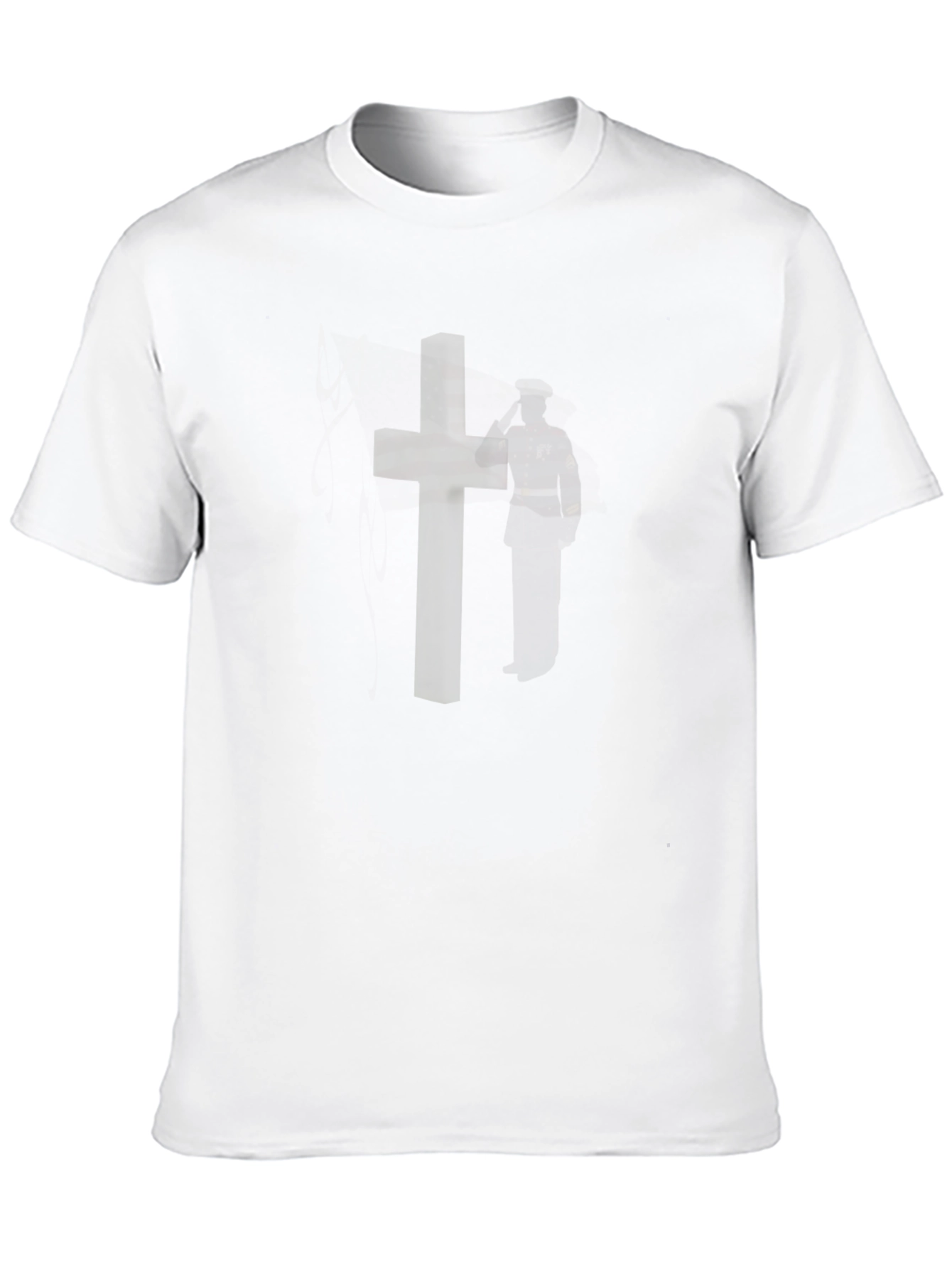 Mens Black Christian Cross Graphic T-Shirt