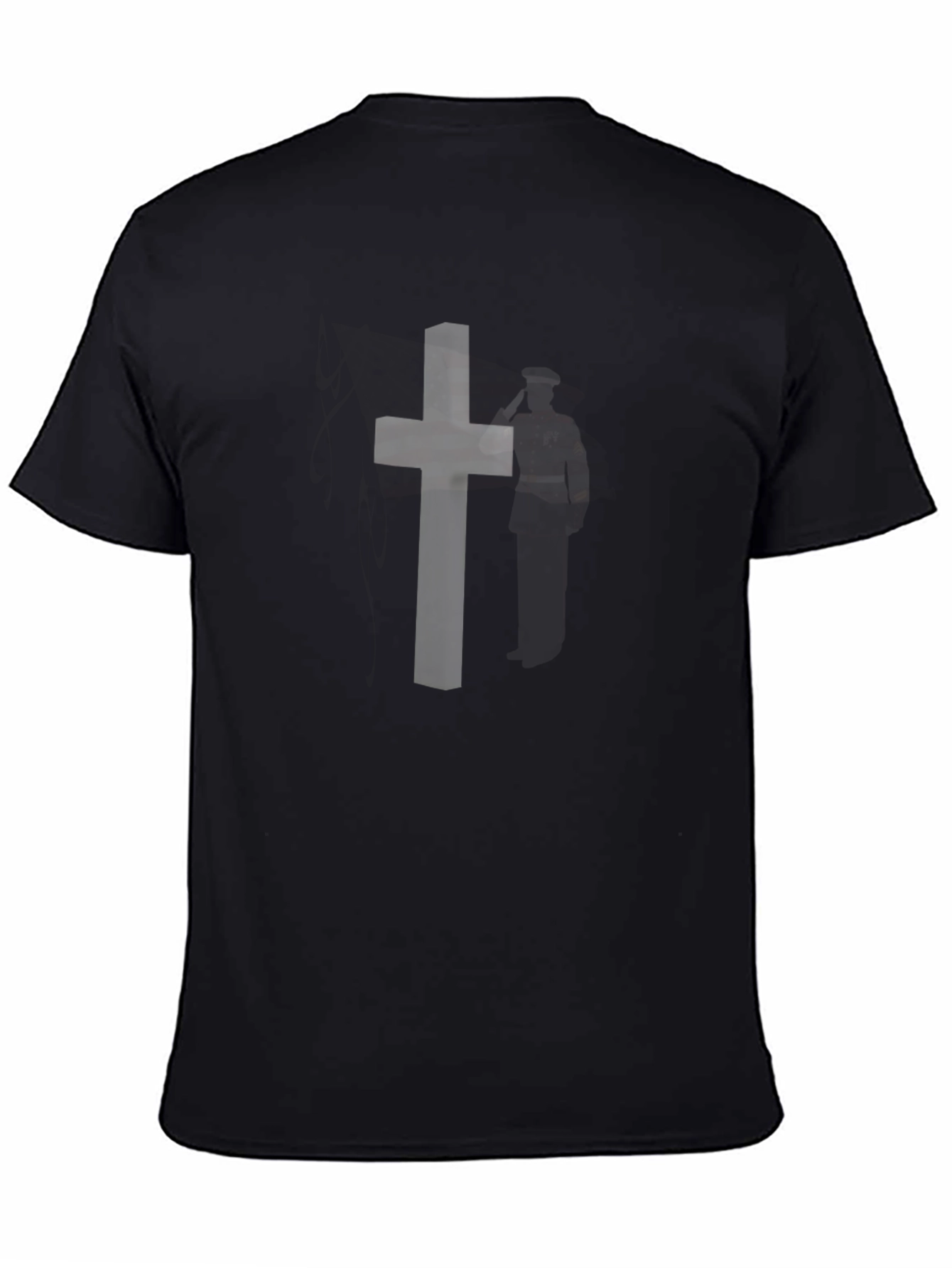 Mens Black Christian Cross Graphic T-Shirt