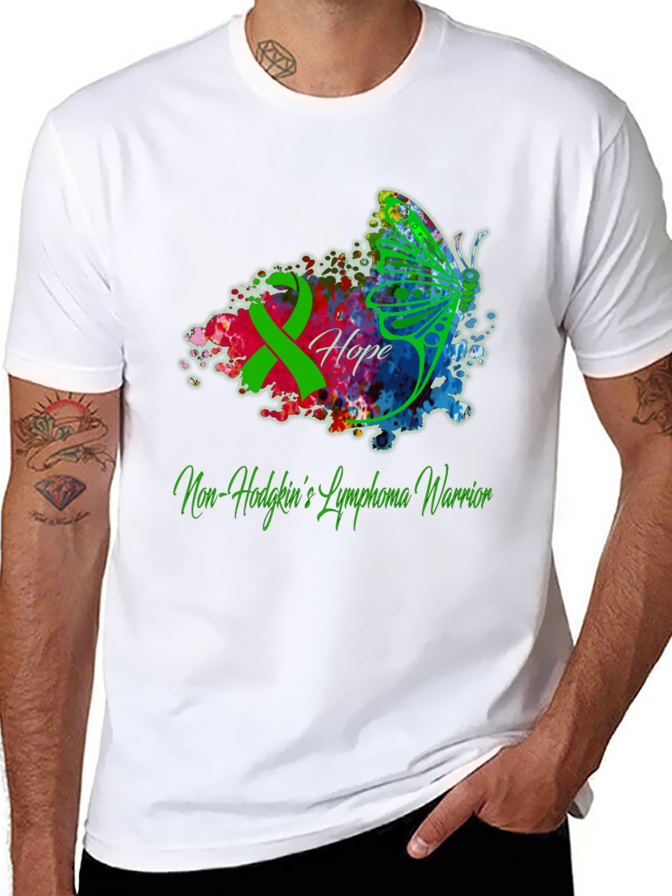 Non-Hodgkins Lymphoma Warrior T-Shirt - Hope Butterfly