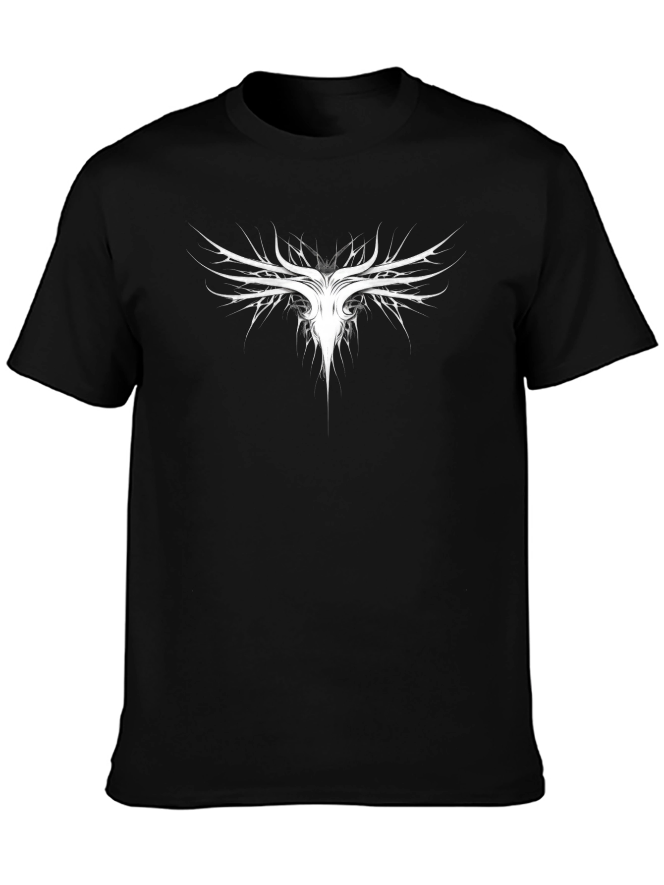 Black T-Shirt with Abstract White Design