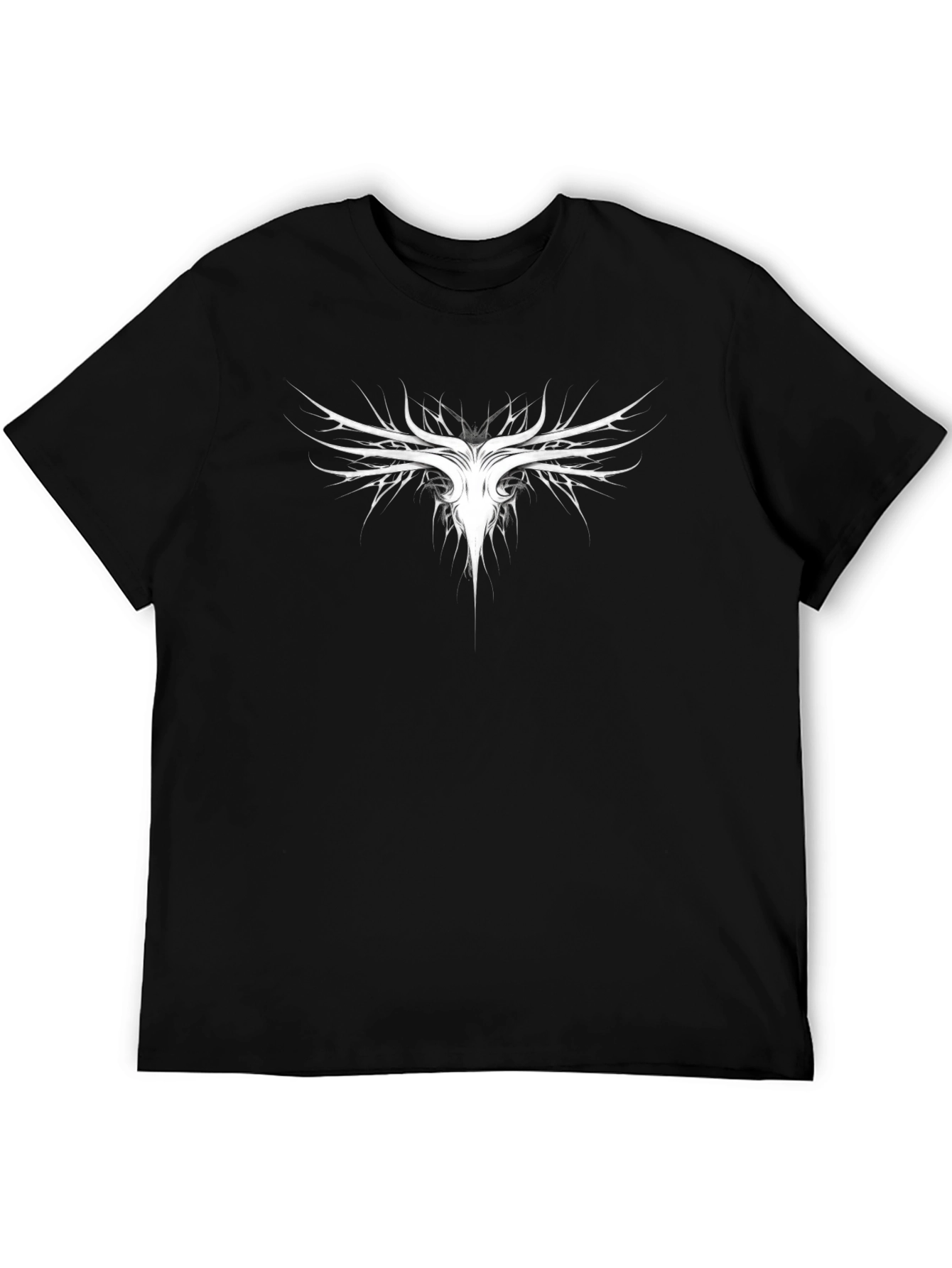 Black T-Shirt with Abstract White Design