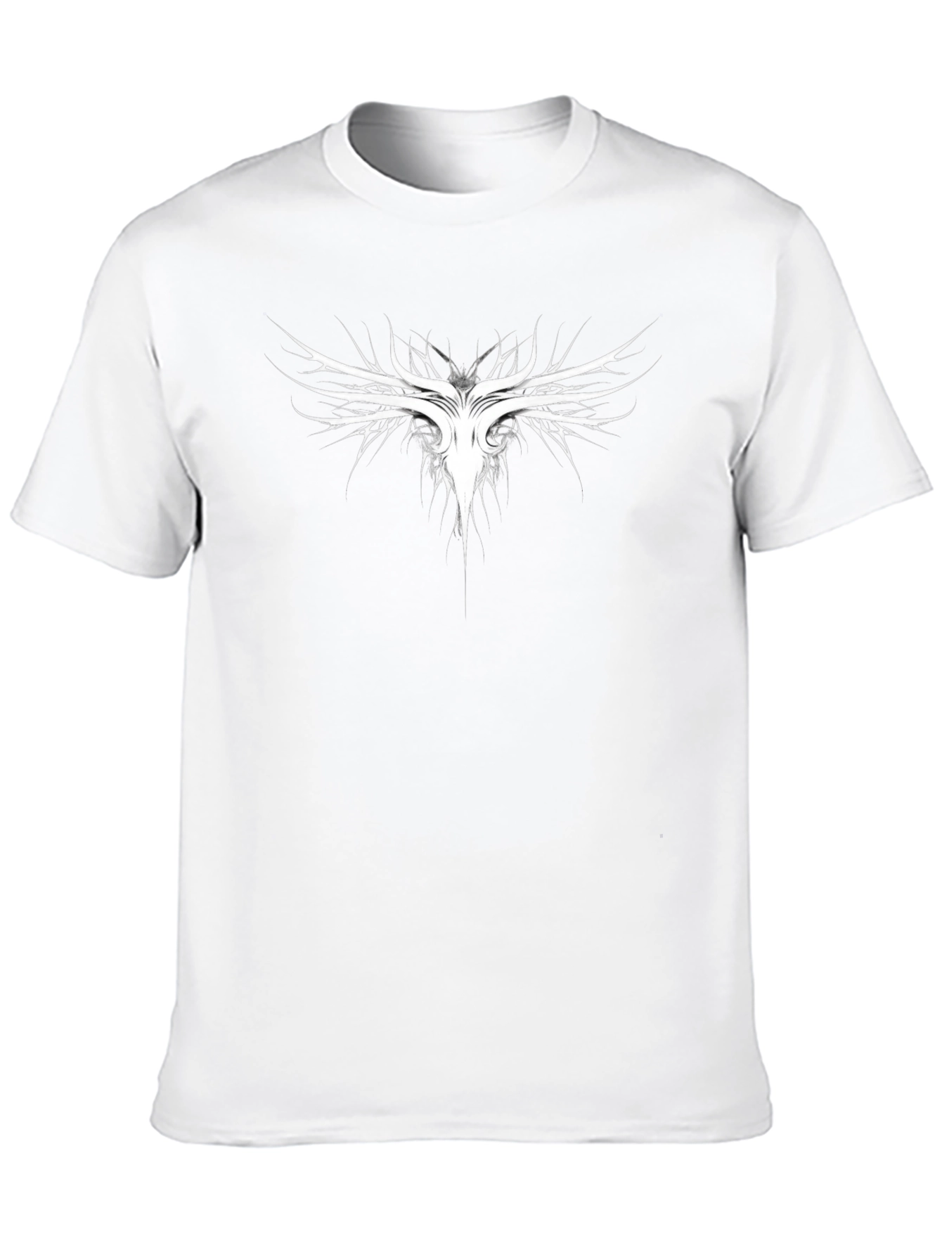 Black T-Shirt with Abstract White Design