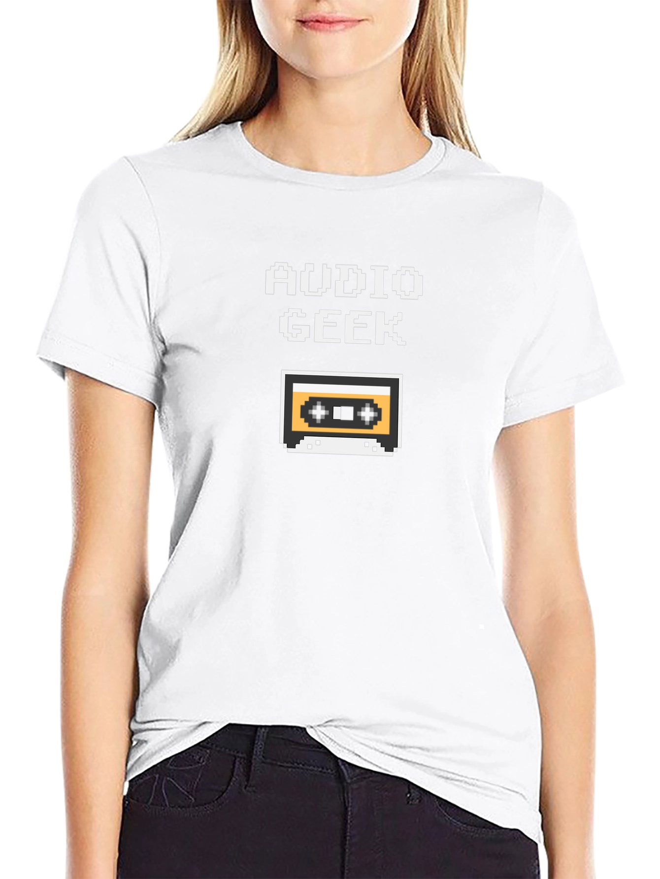 Audio Geek Retro Cassette Tape Pixel T-Shirt