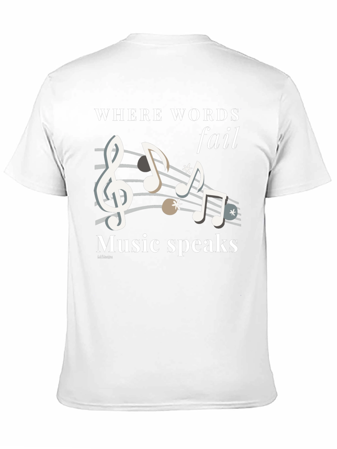 Music Speaks Graphic Tee - Black Cotton T-Shirt