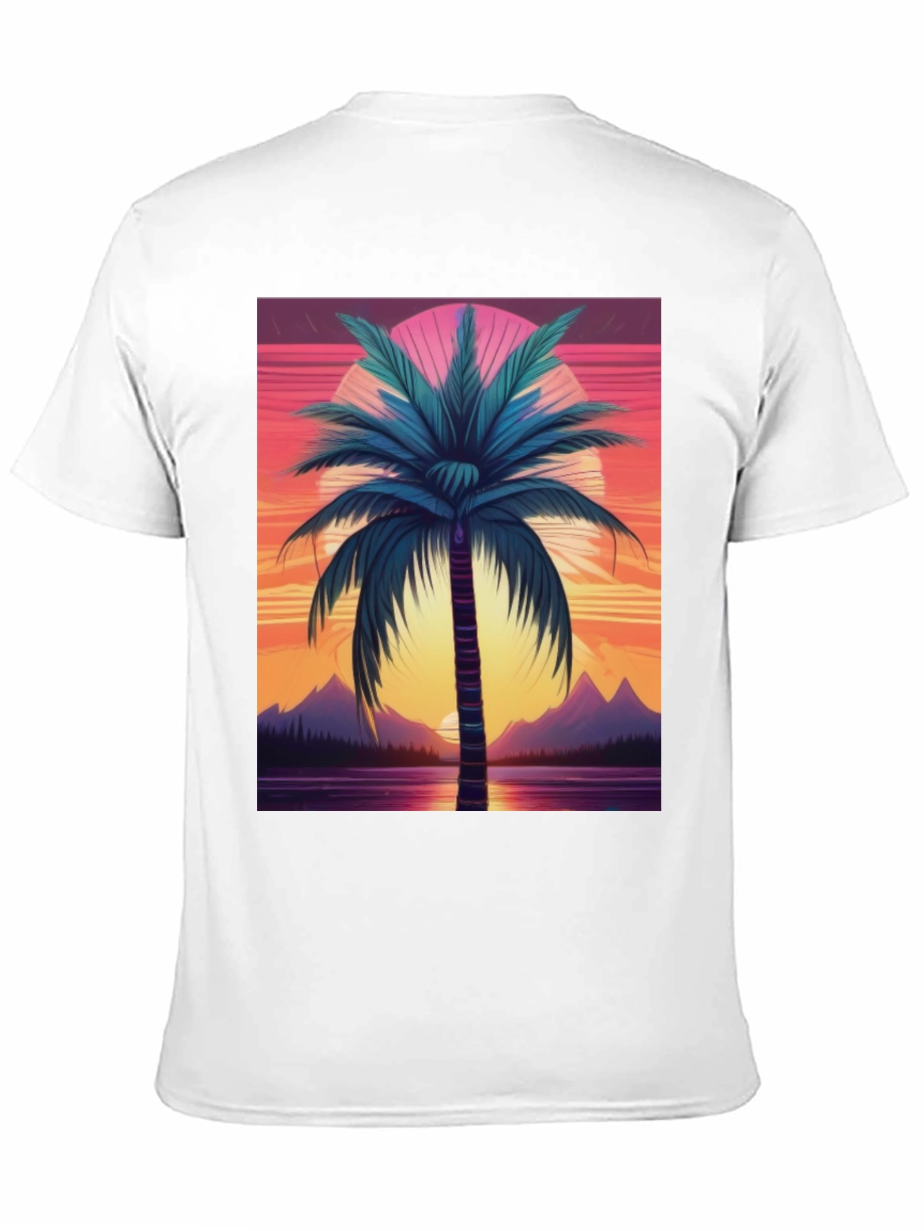 Retro Palm Sunset Graphic Tee - Black