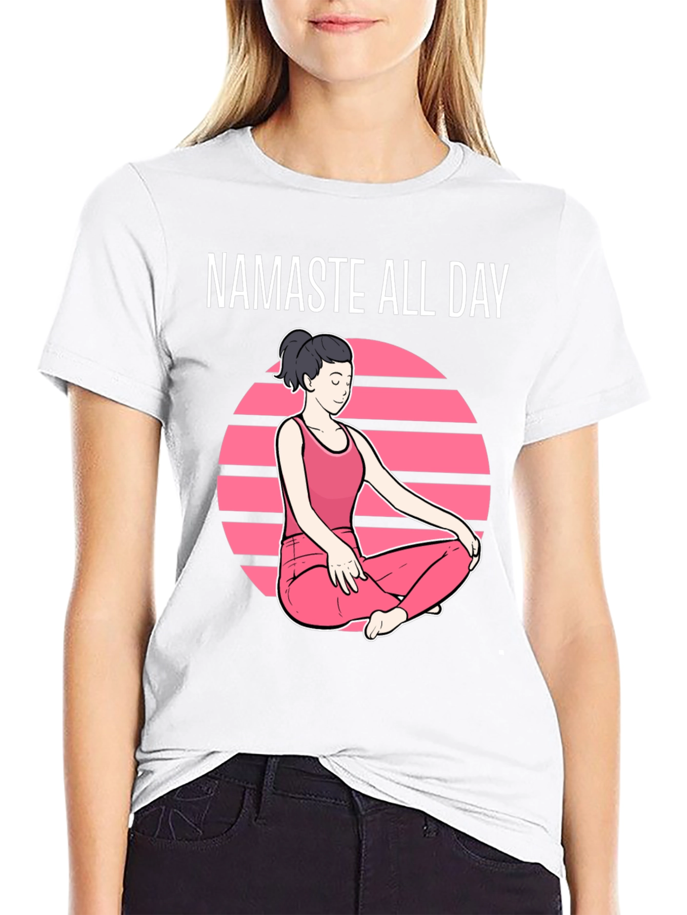 Namaste All Day Graphic T-Shirt - Yoga Design