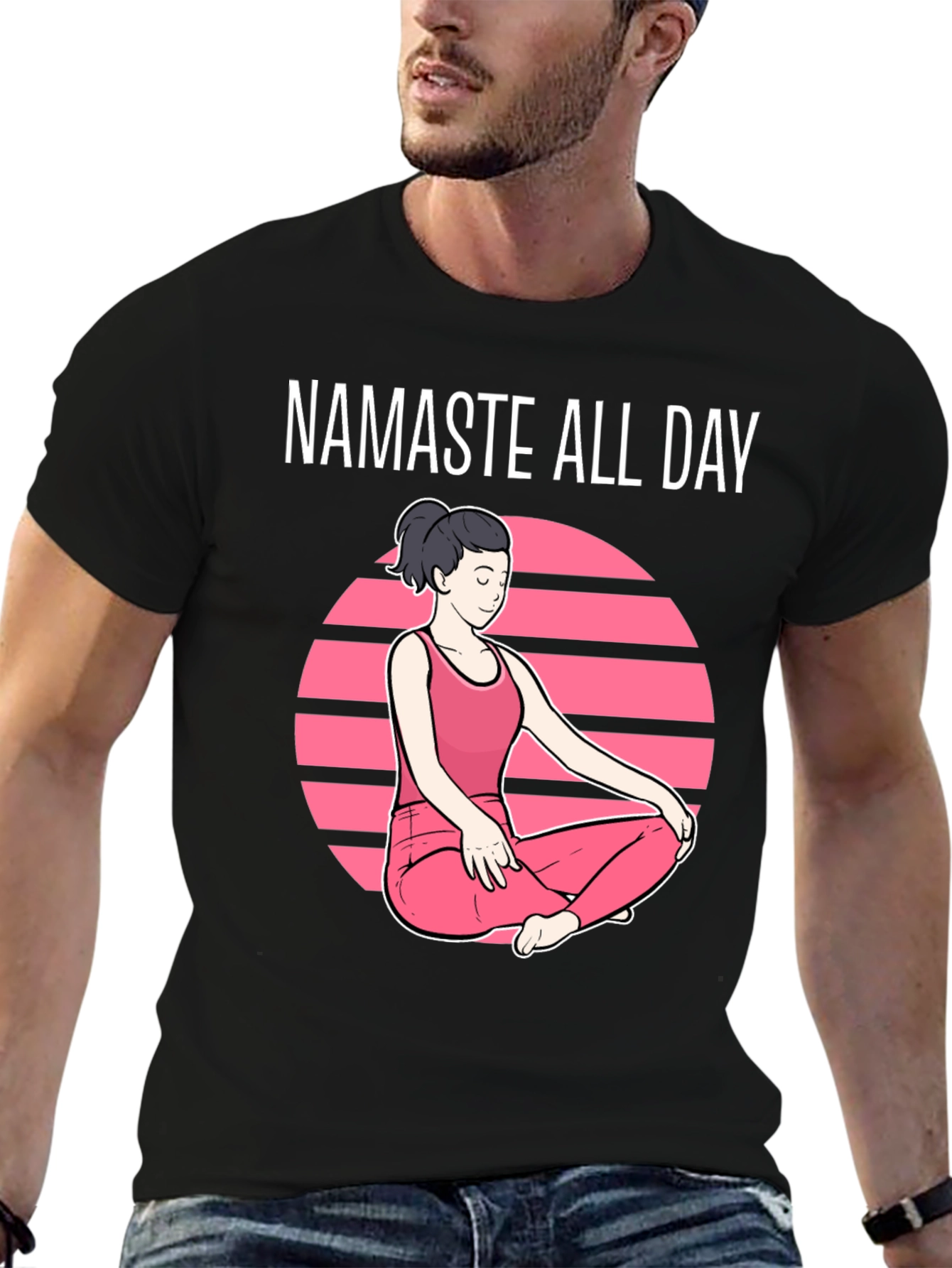 Namaste All Day Graphic T-Shirt - Yoga Design