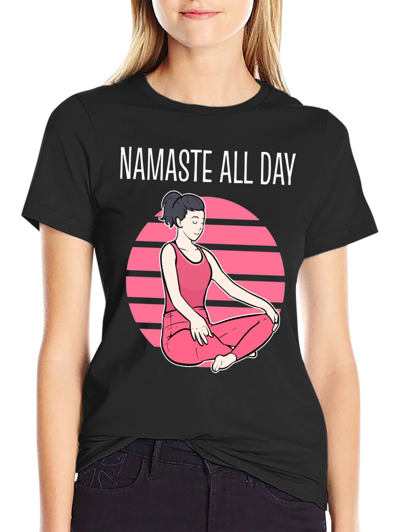 Namaste All Day Graphic T-Shirt - Yoga Design