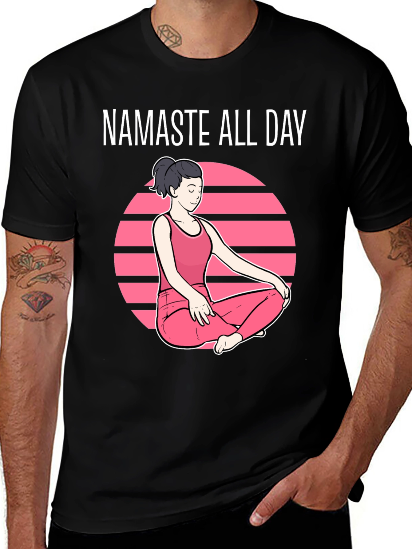 Namaste All Day Graphic T-Shirt - Yoga Design