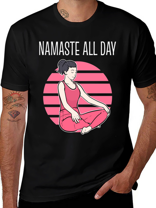 Namaste All Day Graphic T-Shirt - Yoga Design