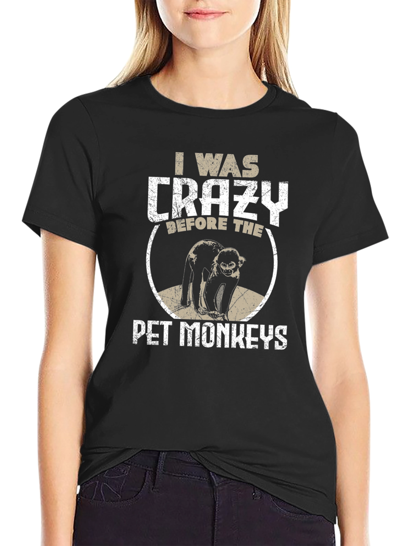 Crazy Before Pet Monkeys Graphic Tee