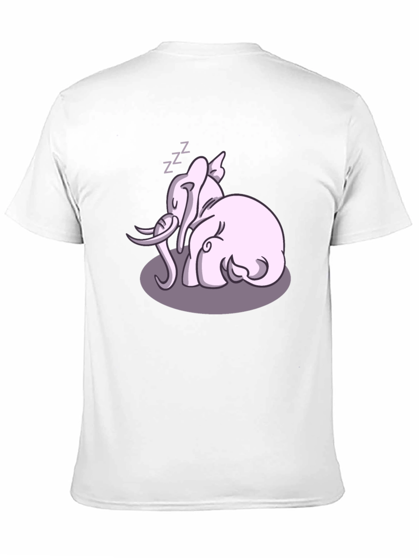 Cute Sleeping Elephant Graphic Tee - Black Cotton Shirt