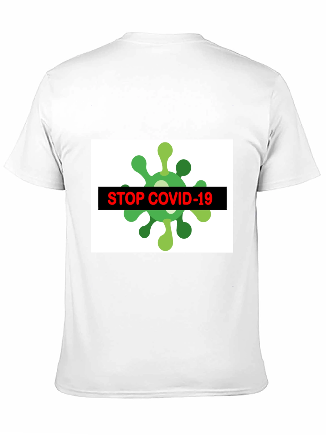 Stop Covid-19 Graphic Tee - Black Crew Neck T-Shirt