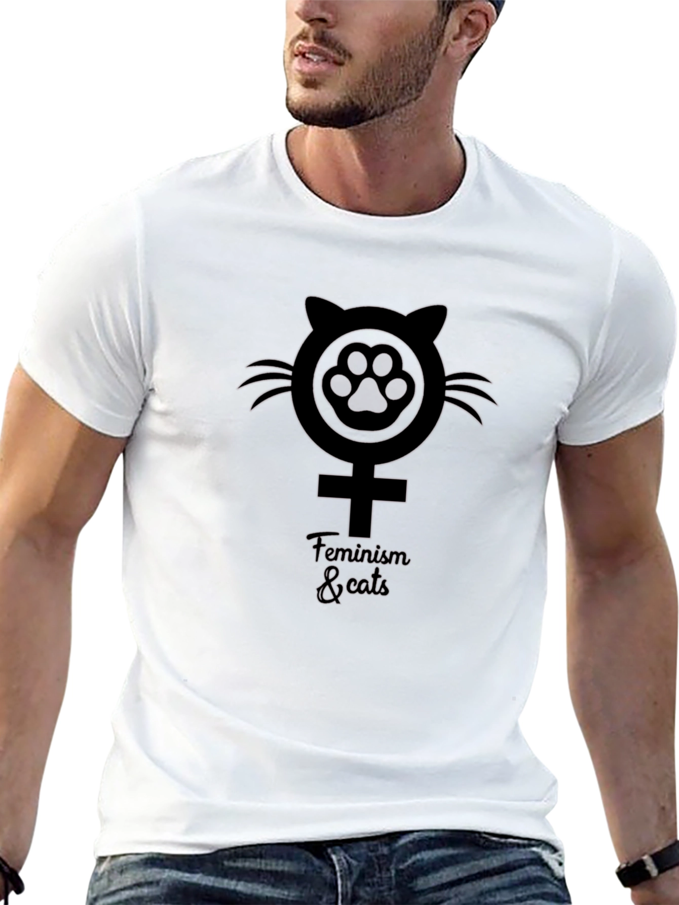 Feminism & Cats Graphic T-Shirt