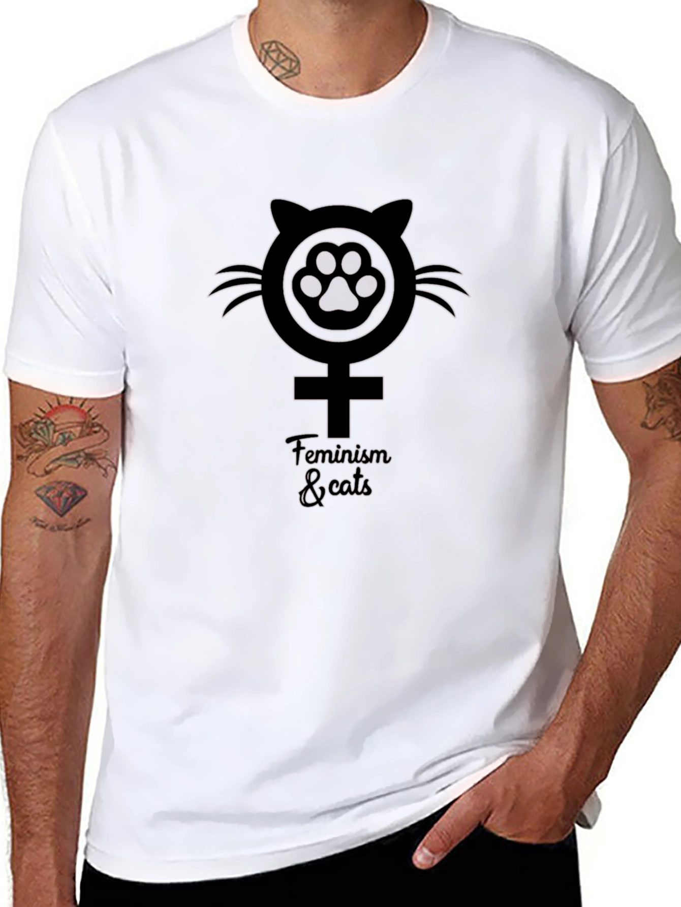 Feminism & Cats Graphic T-Shirt