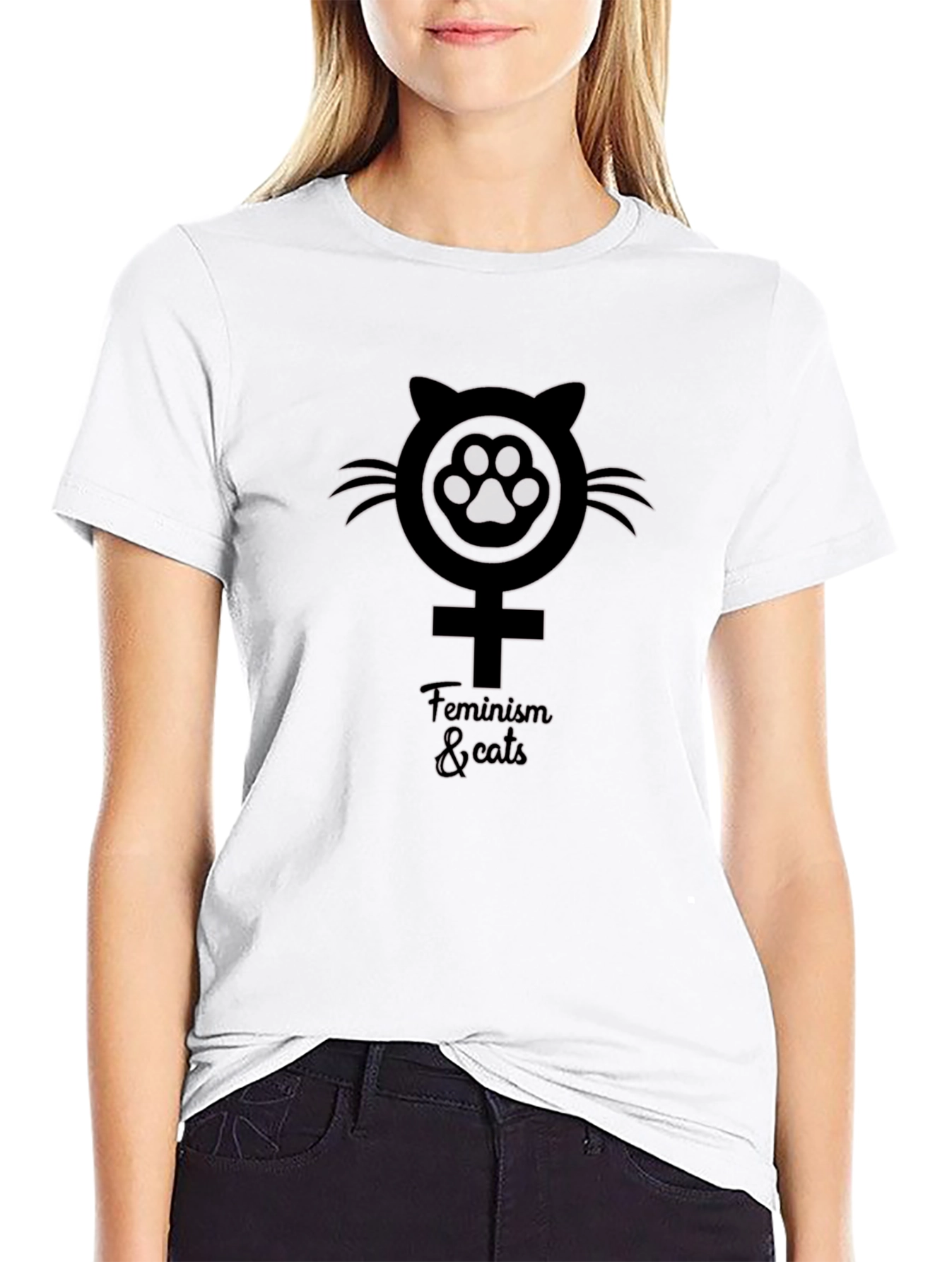 Feminism & Cats Graphic T-Shirt