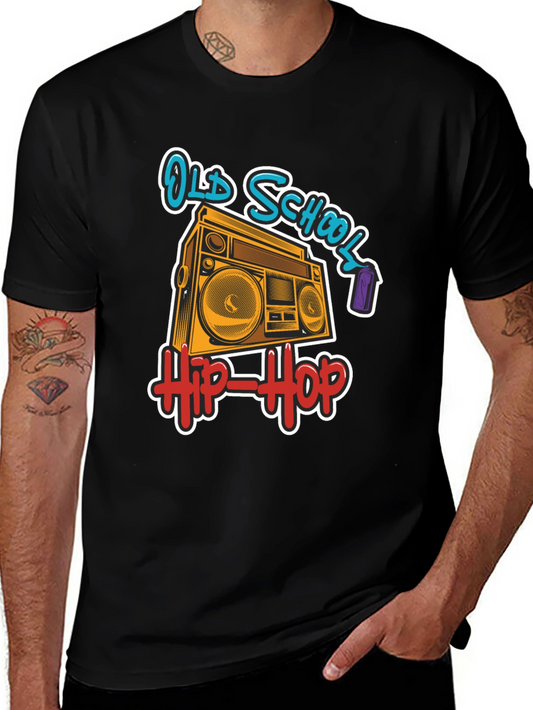 Old School Hip-Hop Boombox Black T-Shirt