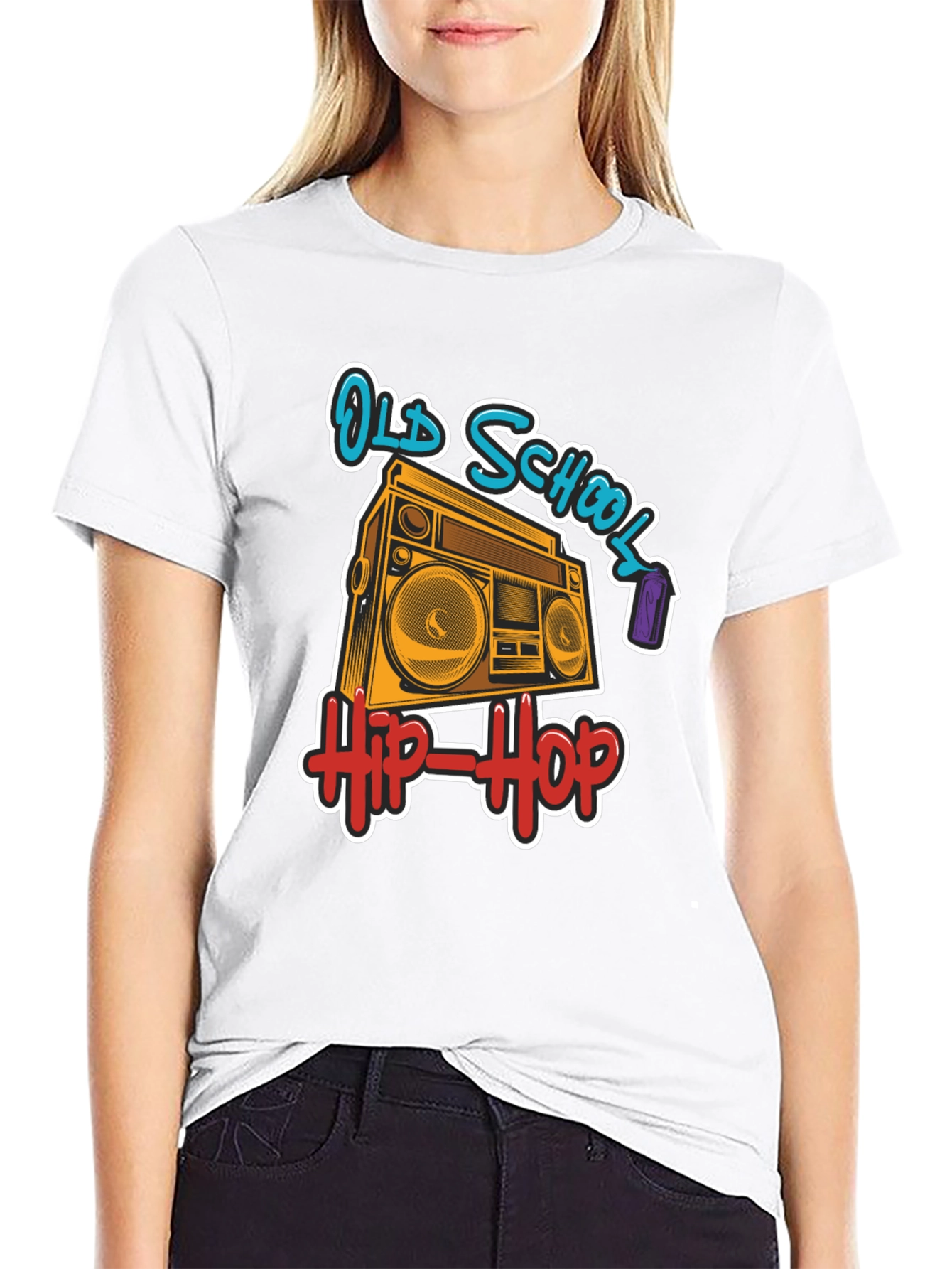Old School Hip-Hop Boombox Black T-Shirt