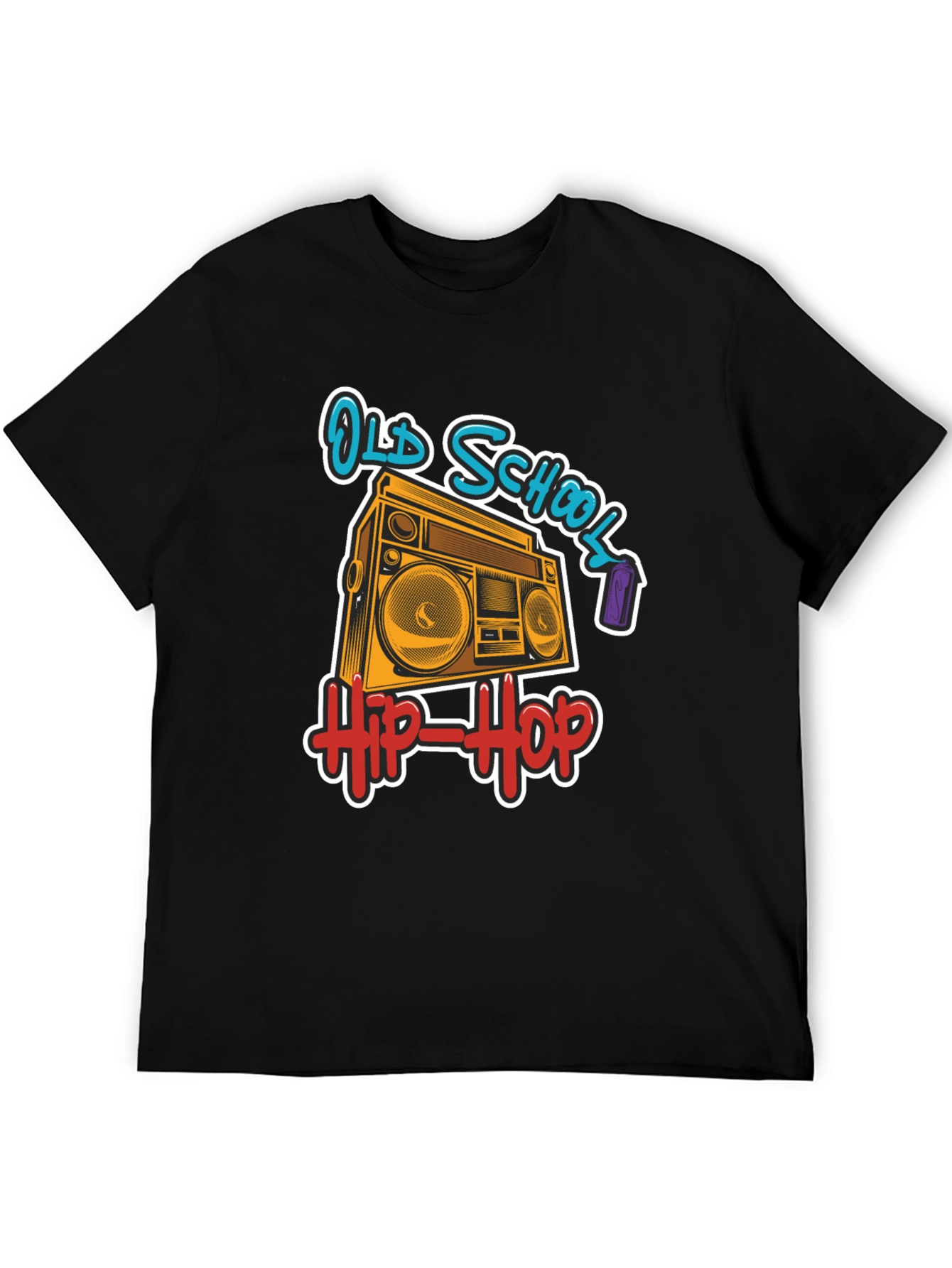 Old School Hip-Hop Boombox Black T-Shirt