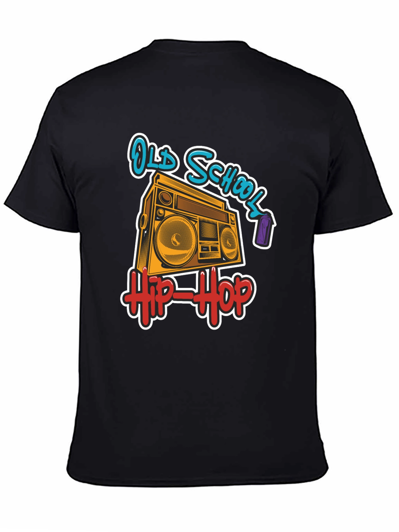 Old School Hip-Hop Boombox Black T-Shirt