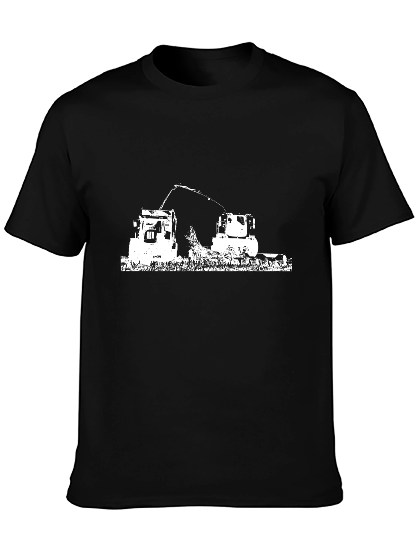 Black Tractor Silhouette Graphic Tee