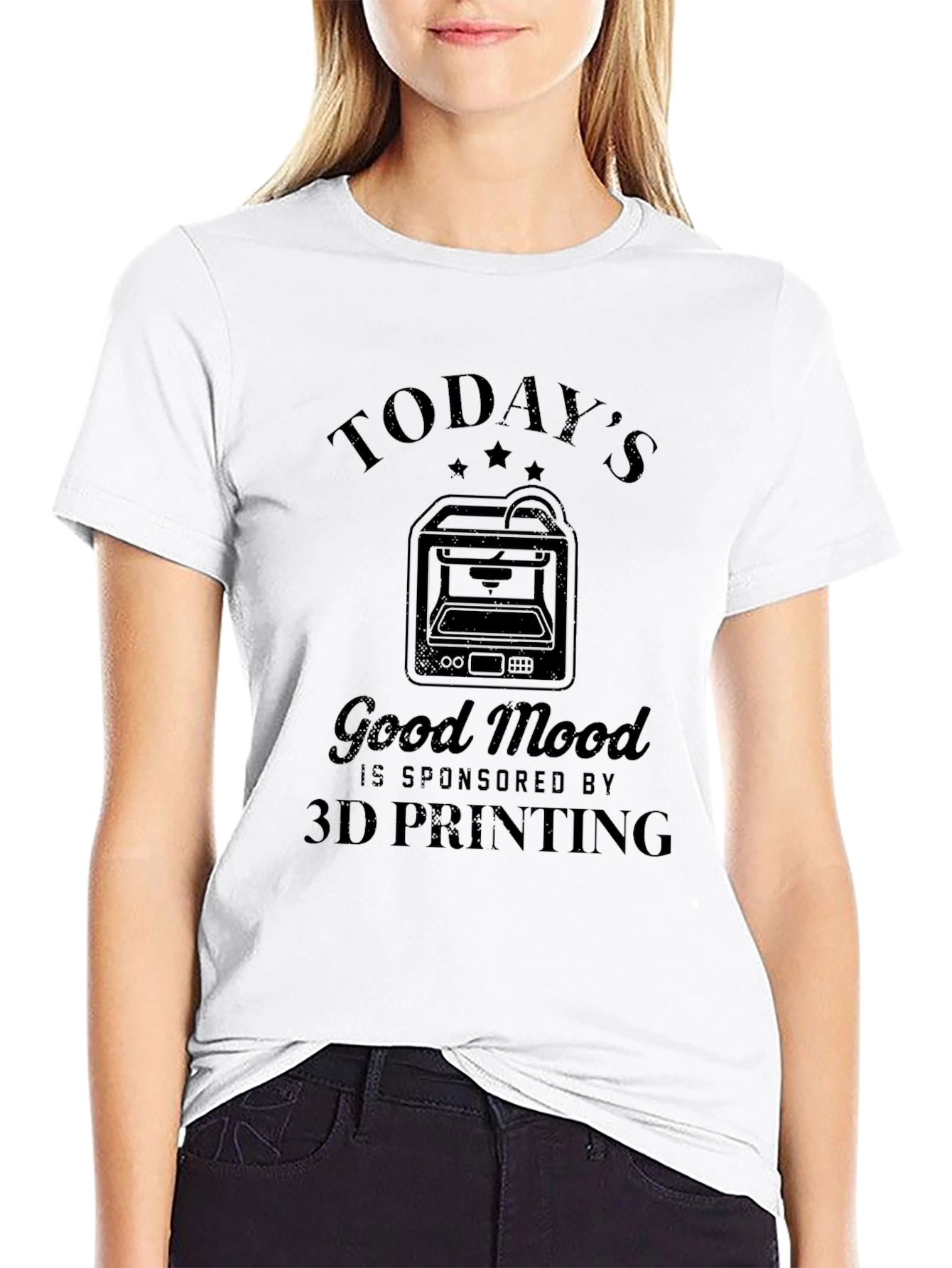 Todays Good Mood 3D Printing Black T-Shirt