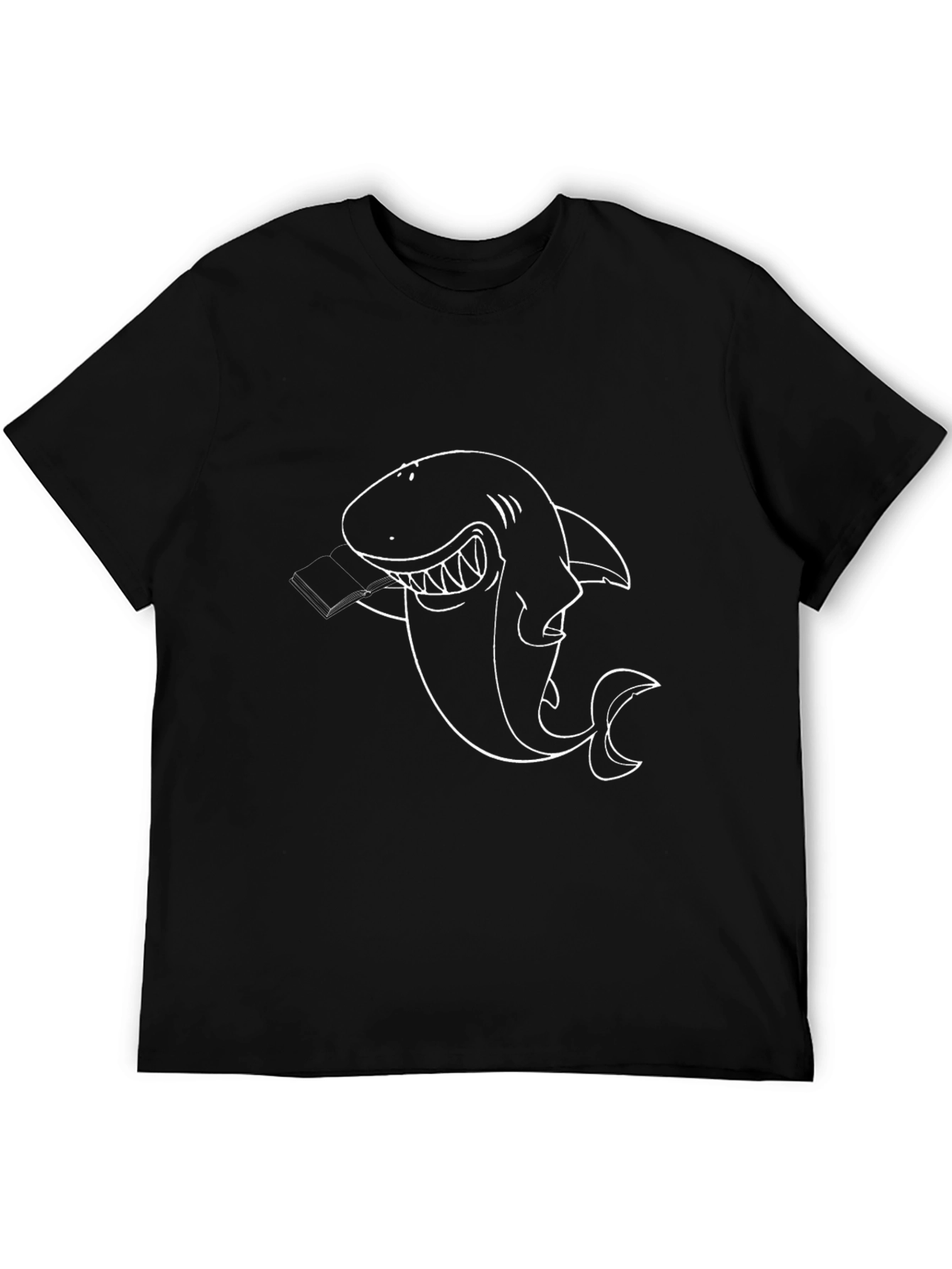 Black Shark Reading Book T-Shirt