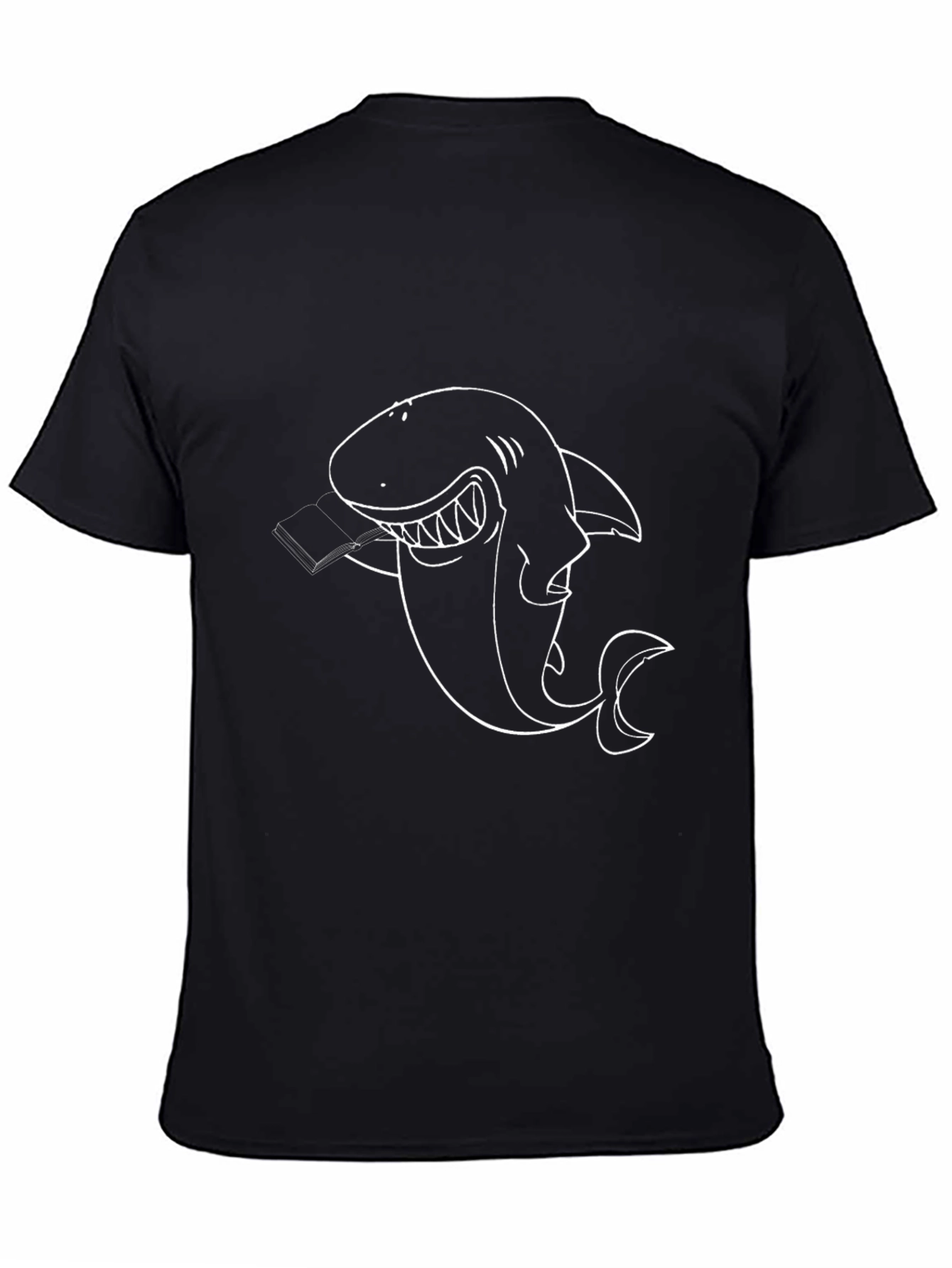 Black Shark Reading Book T-Shirt