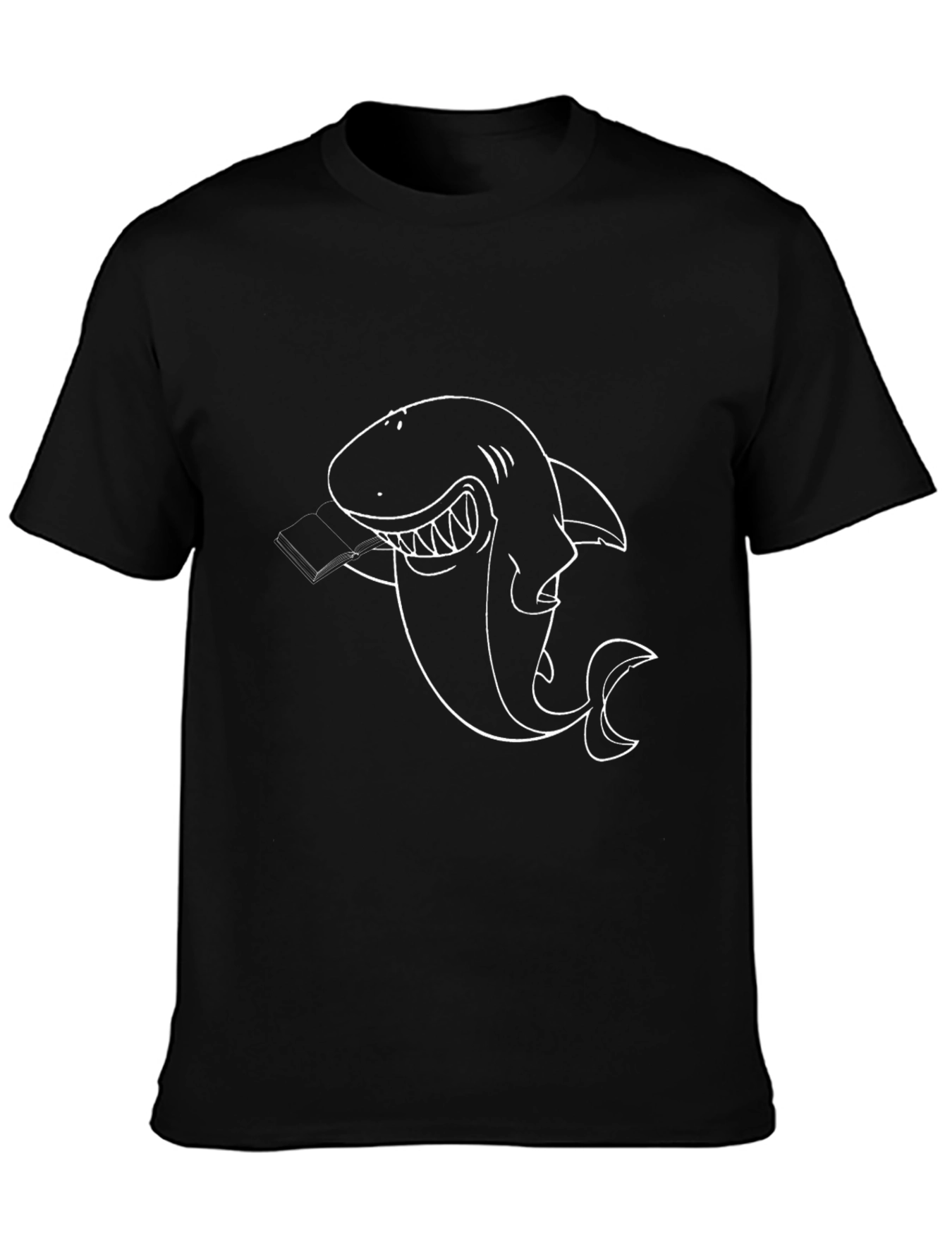 Black Shark Reading Book T-Shirt