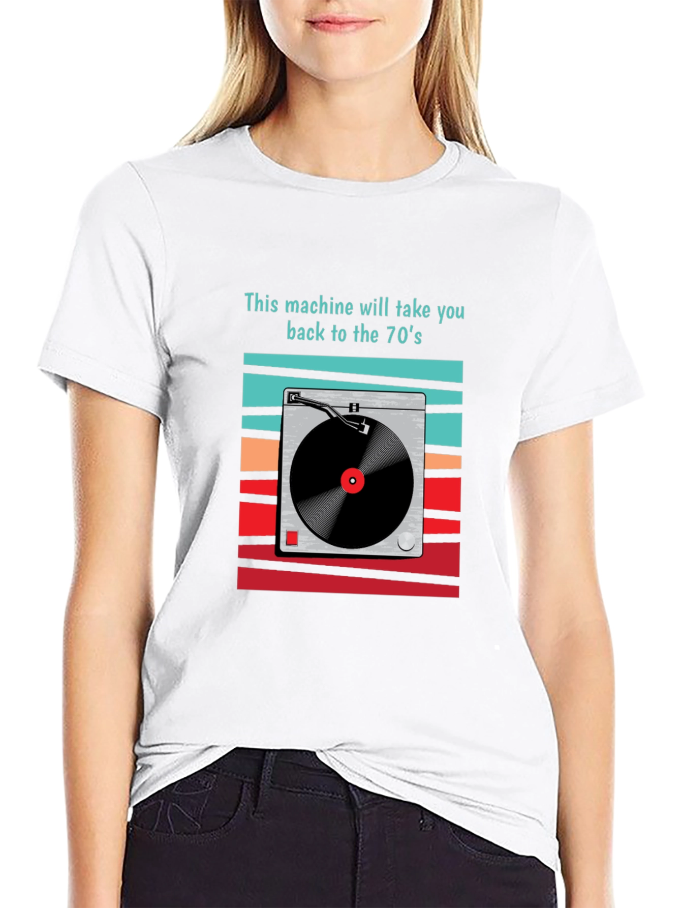 Retro 70s Turntable Graphic T-Shirt