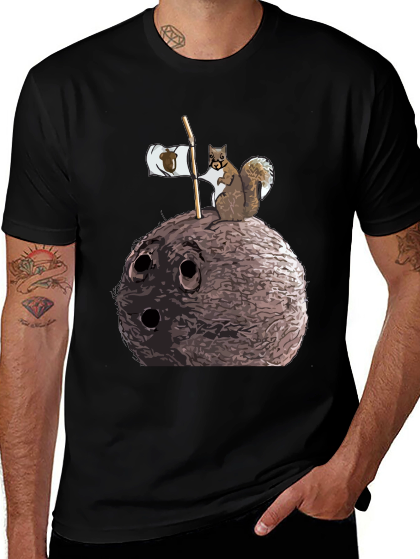 Squirrel and Nut Graphic T-Shirt