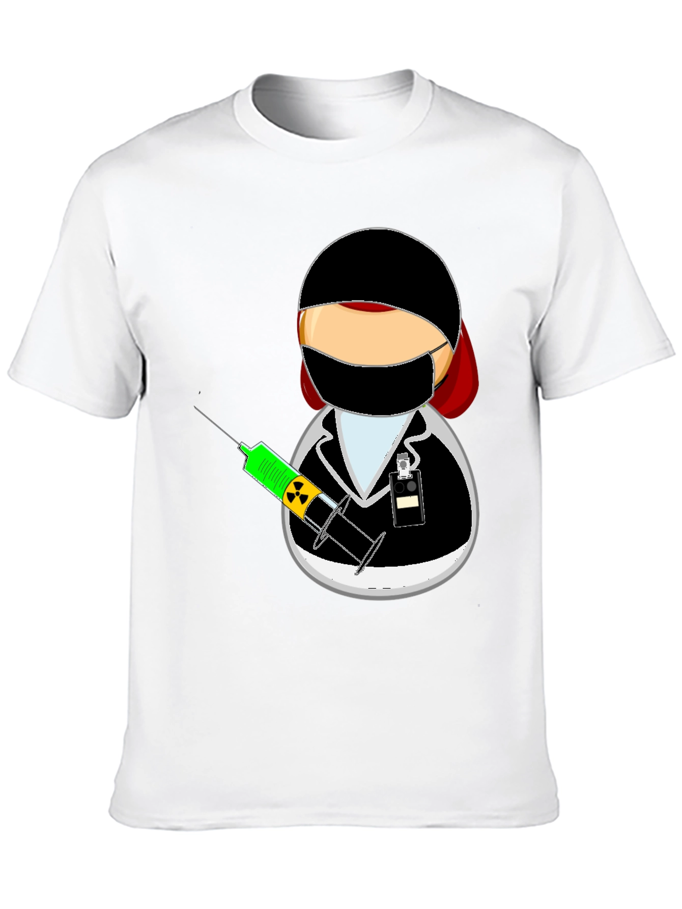 Nurse Cartoon Graphic Tee - Black