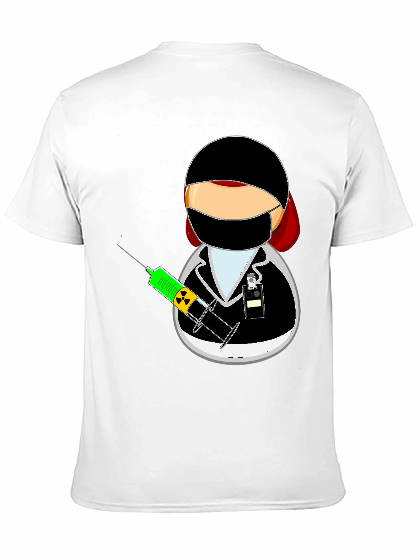 Nurse Cartoon Graphic Tee - Black