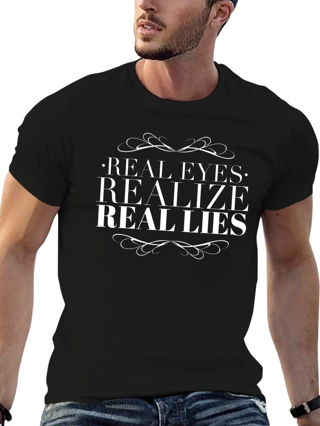 Real Eyes Realize Real Lies Graphic Tee