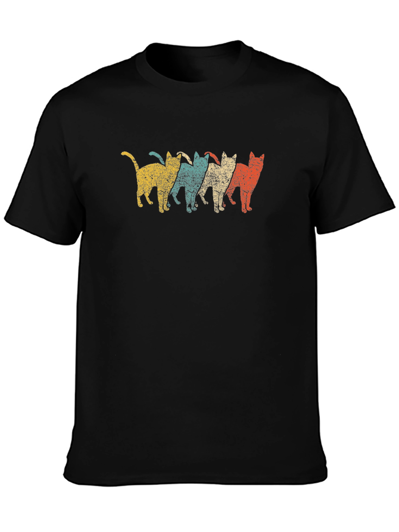 Retro Cats Black T-Shirt