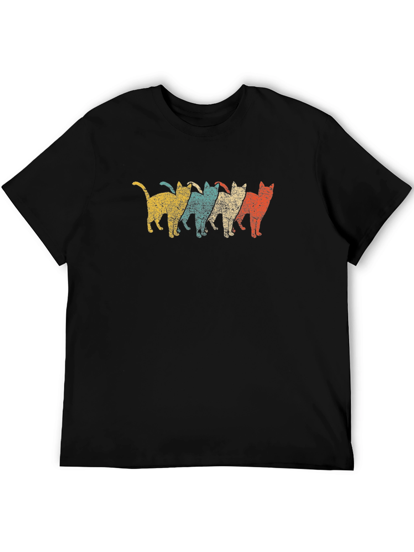 Retro Cats Black T-Shirt